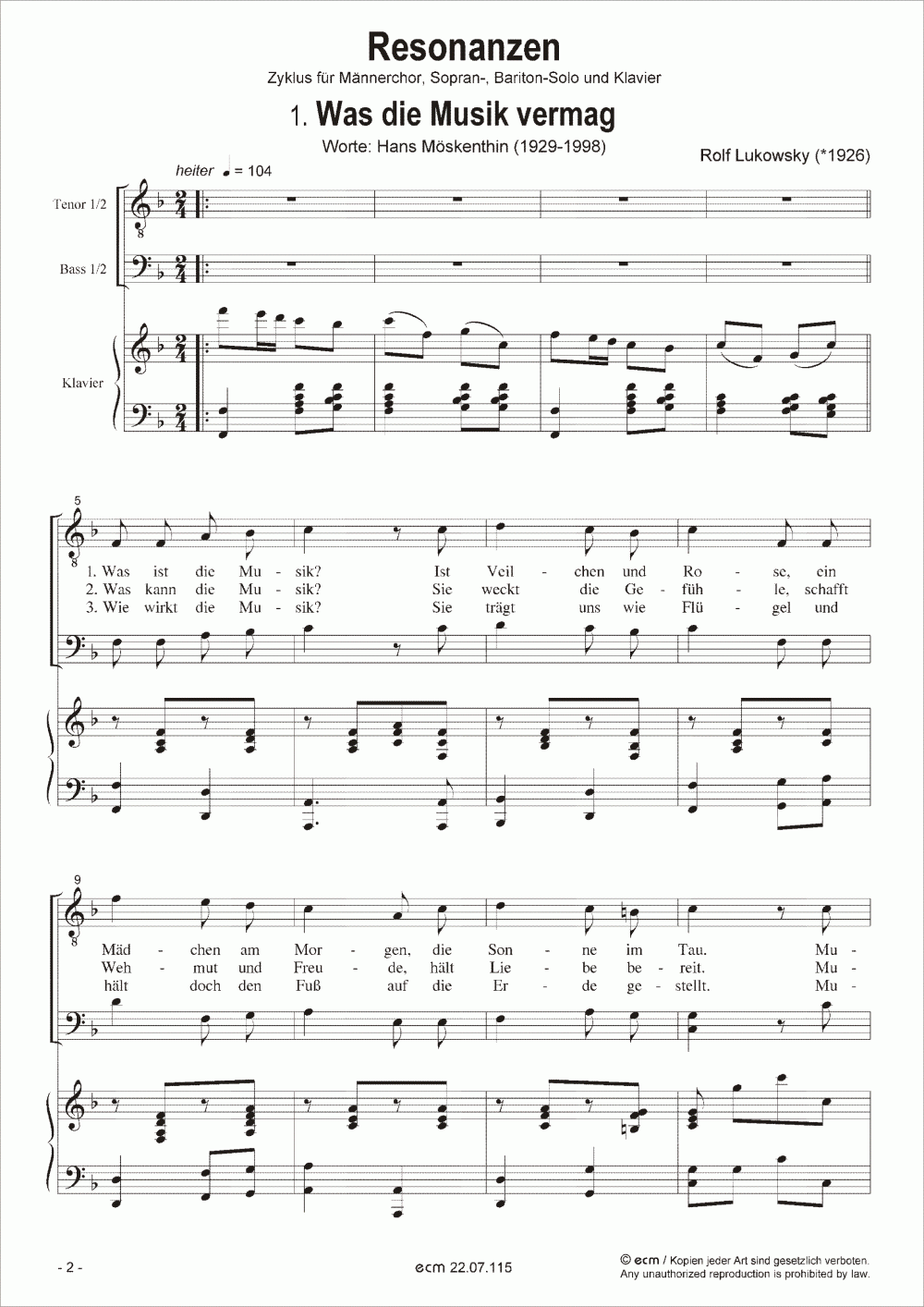 Resonanzen (Piano score)