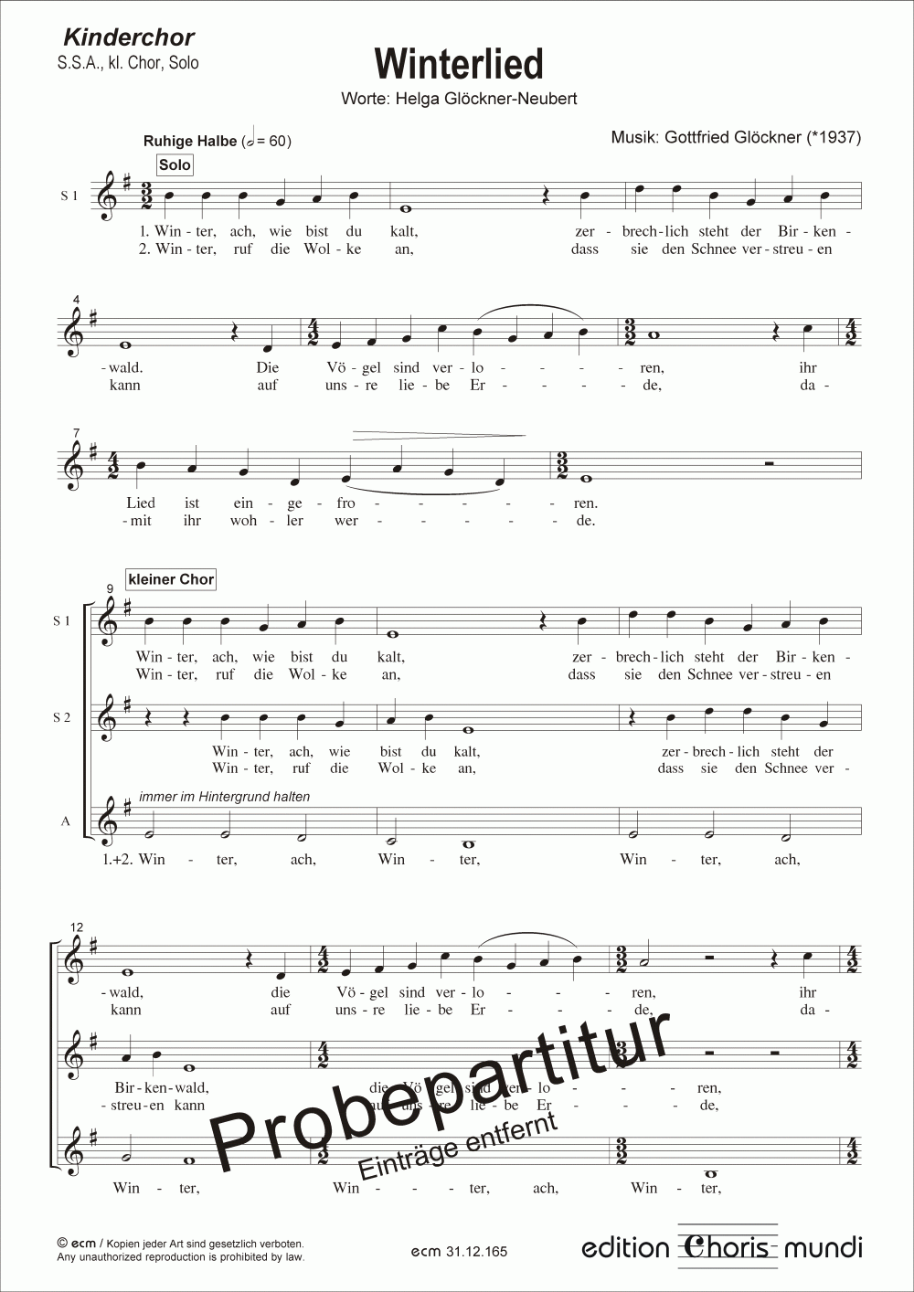 Winterlied (a cappella)