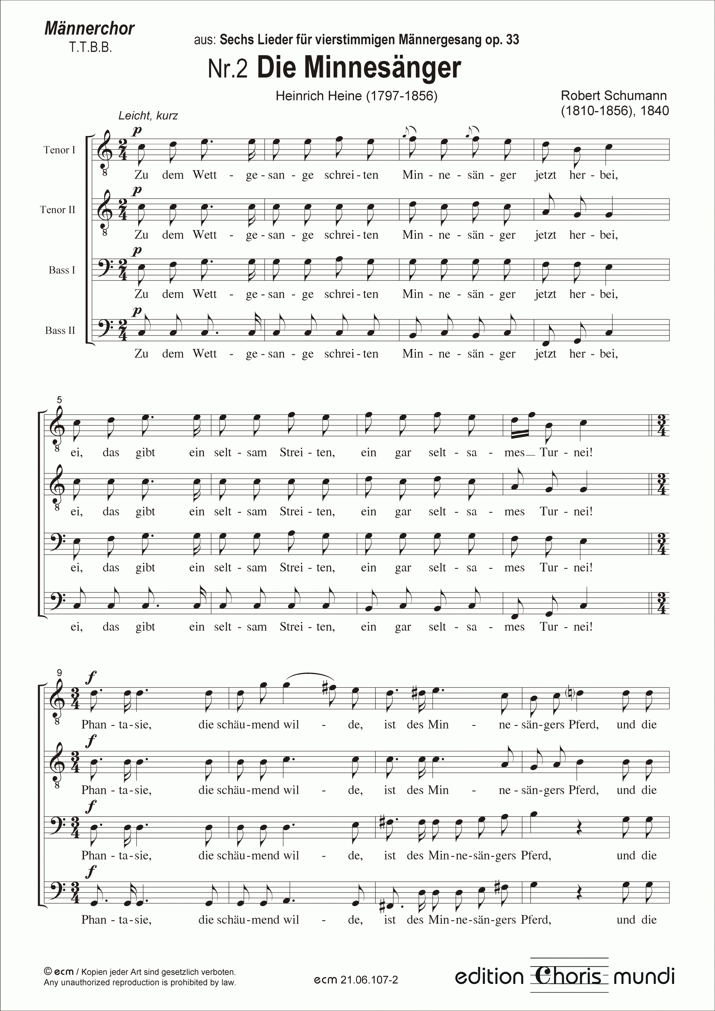 Die Minnesänger (op.33, Nr.2)
