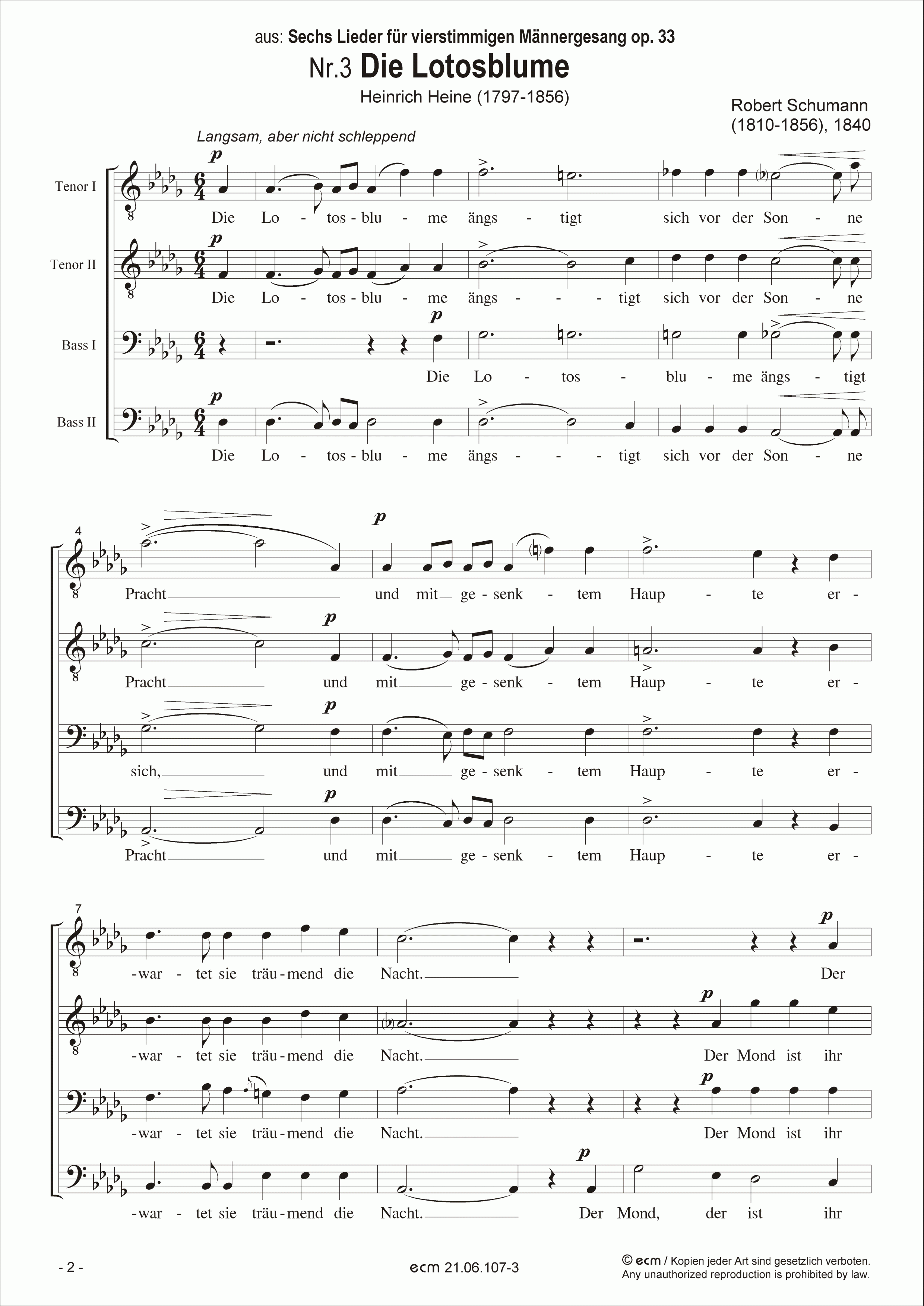 Die Lotosblume (op.33, Nr.3)