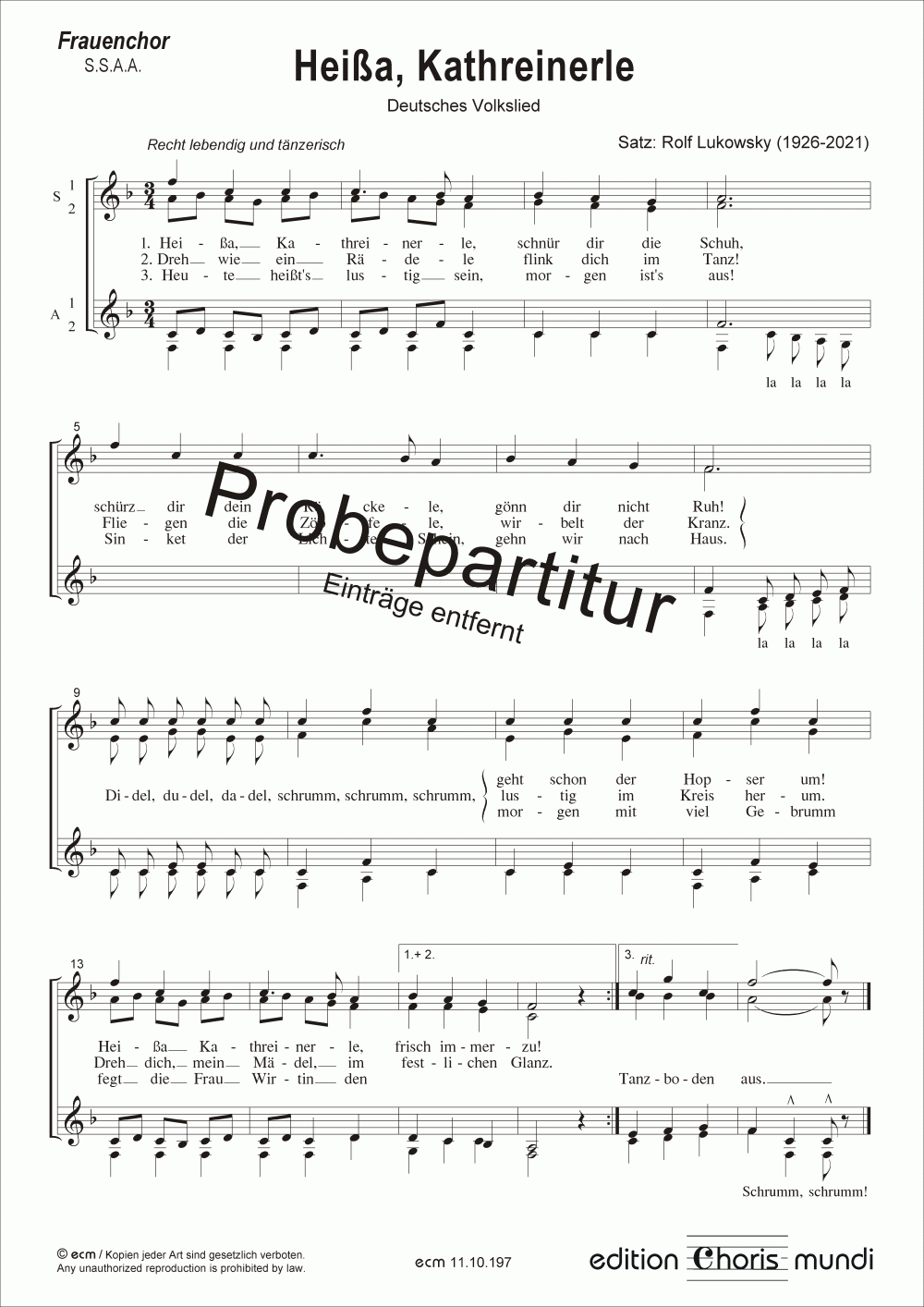 Heißa, Kathreinerle