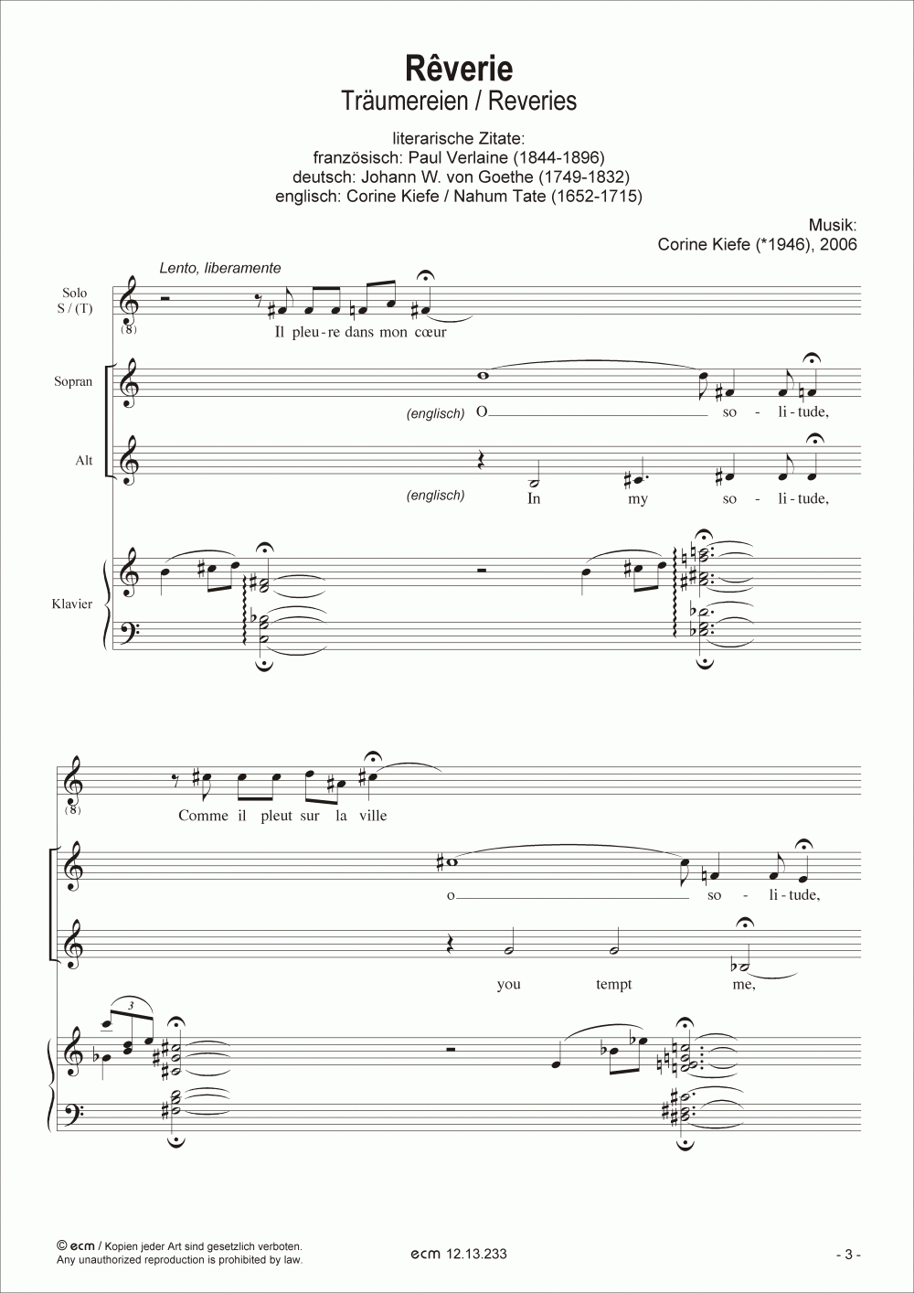 Rêverie (Träumereien / Reveries)