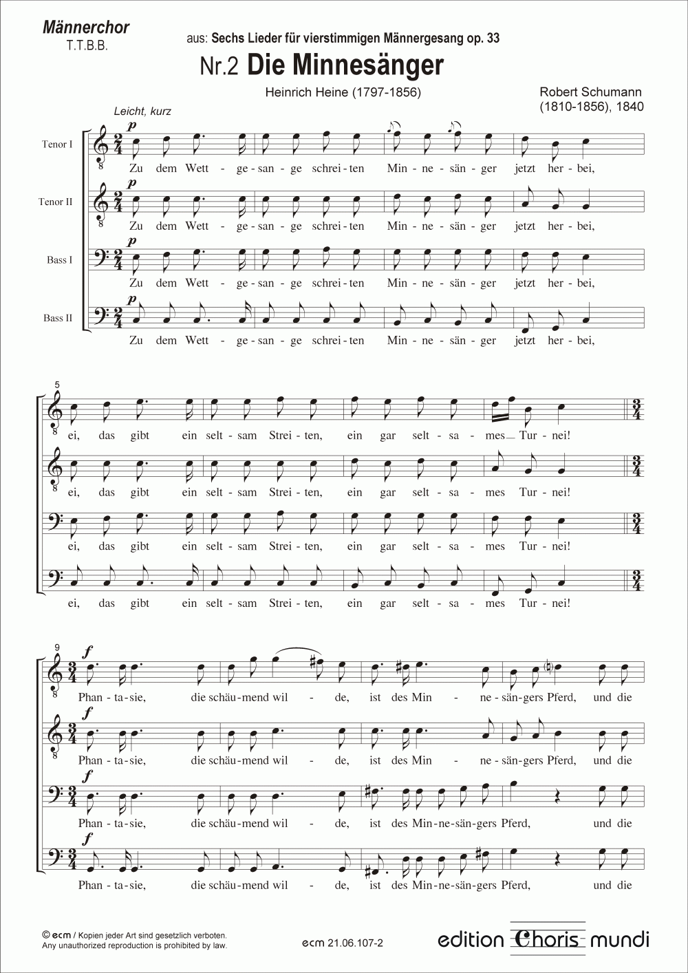 Die Minnesänger (op.33, Nr.2)