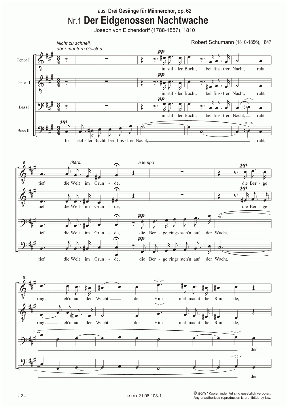 Der Eidgenossen Nachtwache (op.62, Nr.1)