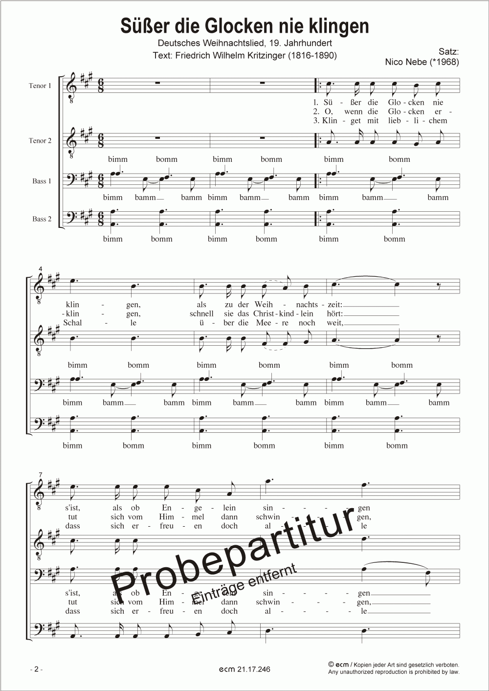 Süßer die Glocken nie klingen