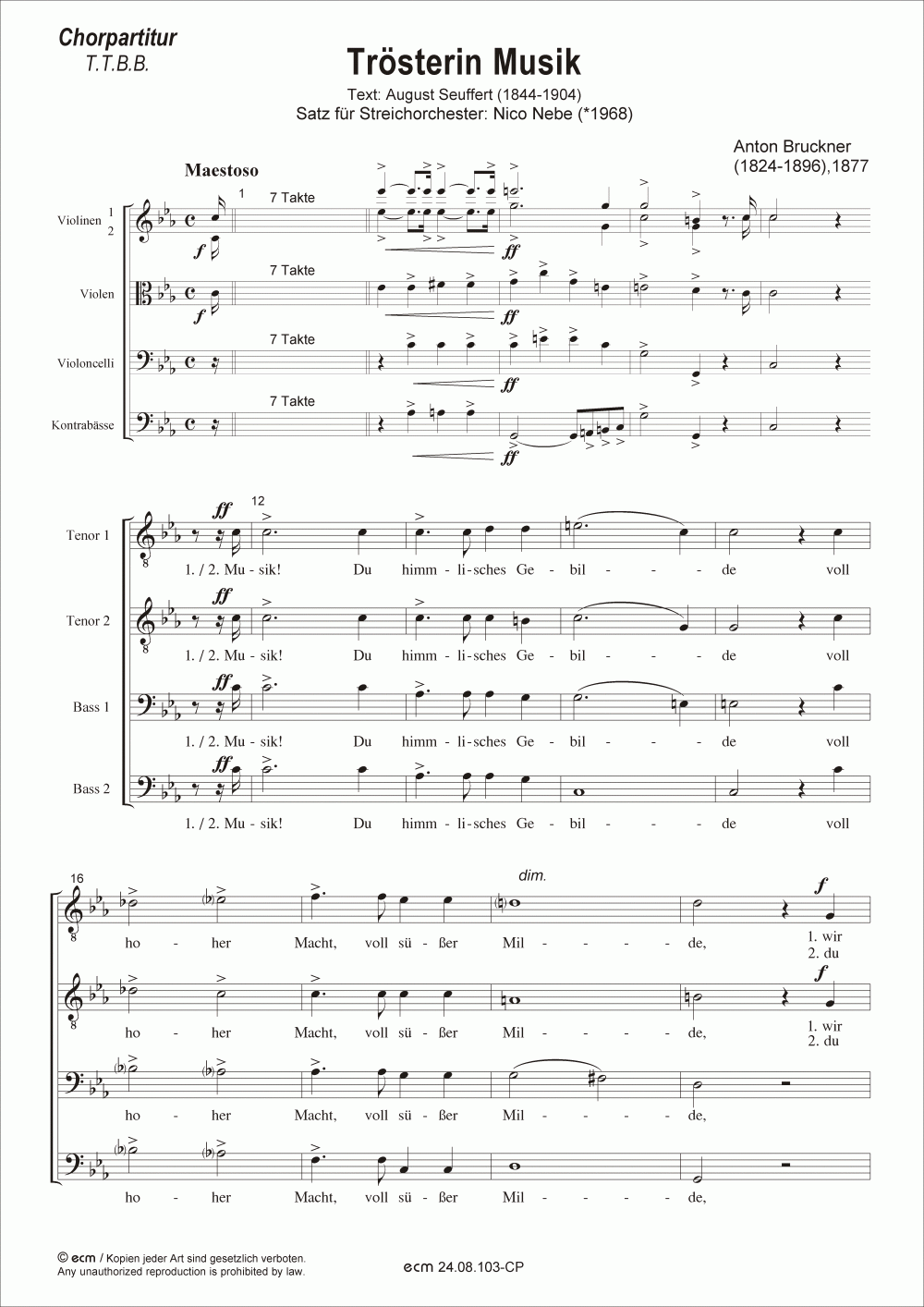 Trösterin Musik (Vocal score)