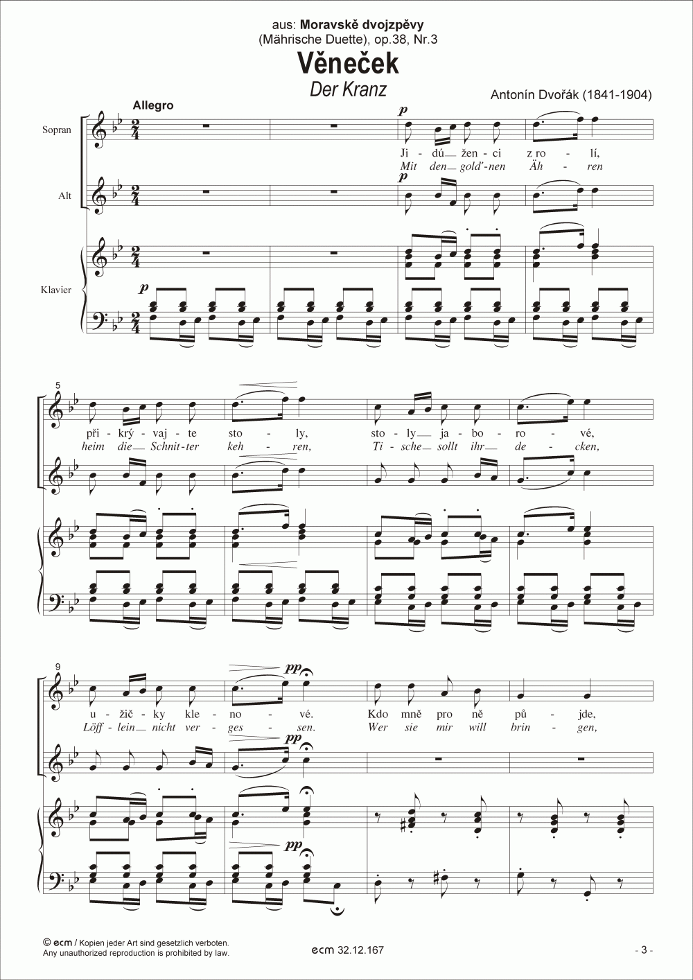 Věneček (Piano score)