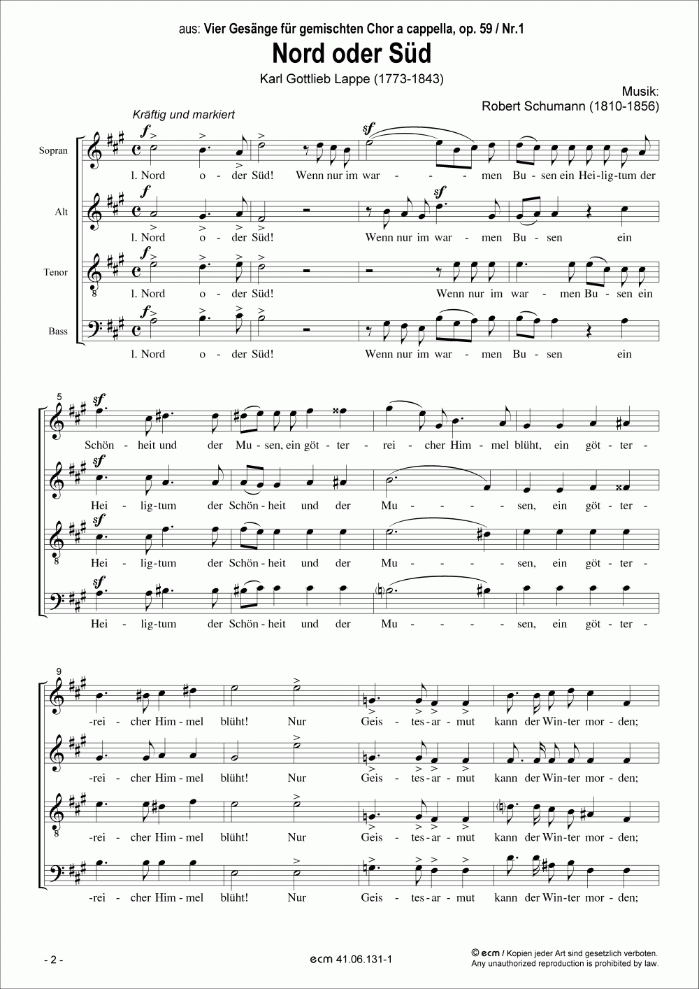 Nord oder Süd (op.59, Nr.1)