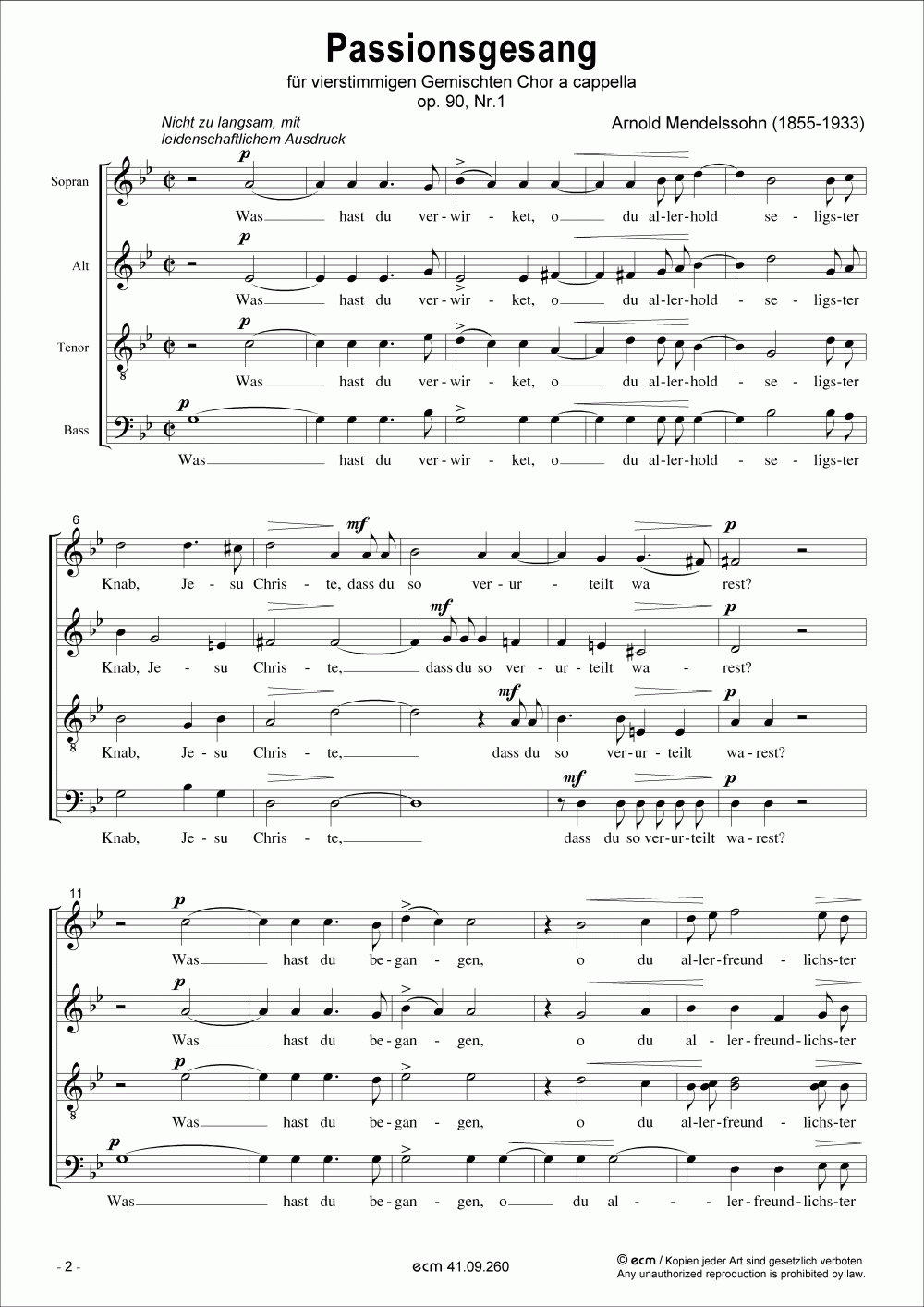 Passionsgesang (op. 90, Nr.1)