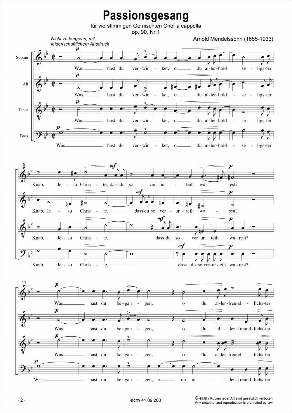 Passionsgesang (op. 90, No.1)