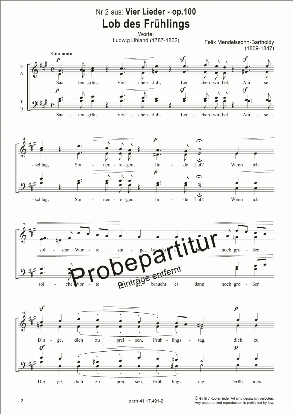 Lob des Frühlings (op.100, No.2)