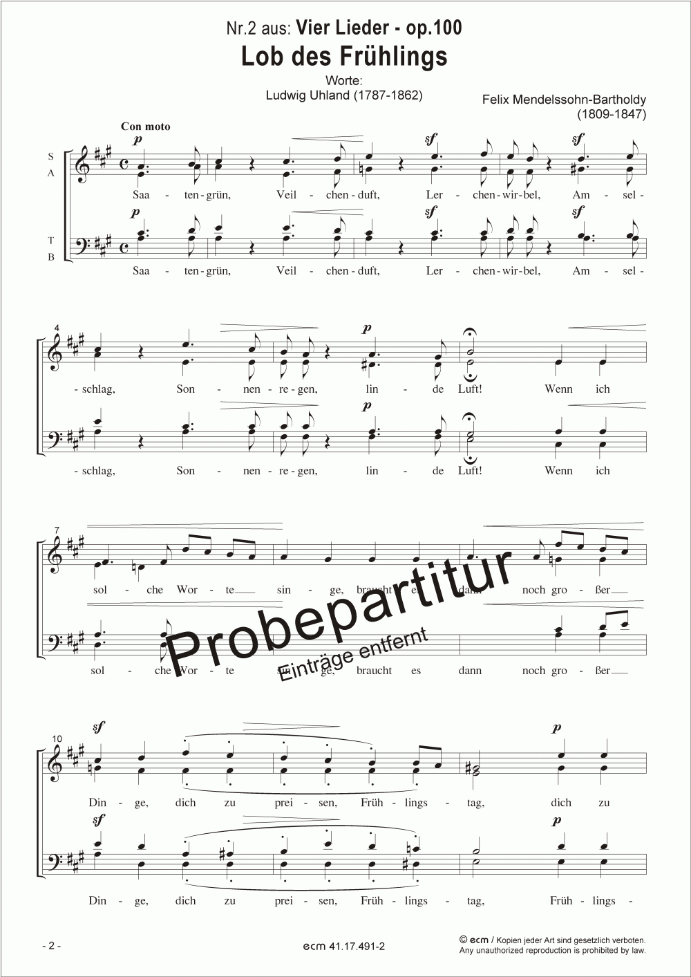 Lob des Frühlings (op.100, Nr.2)