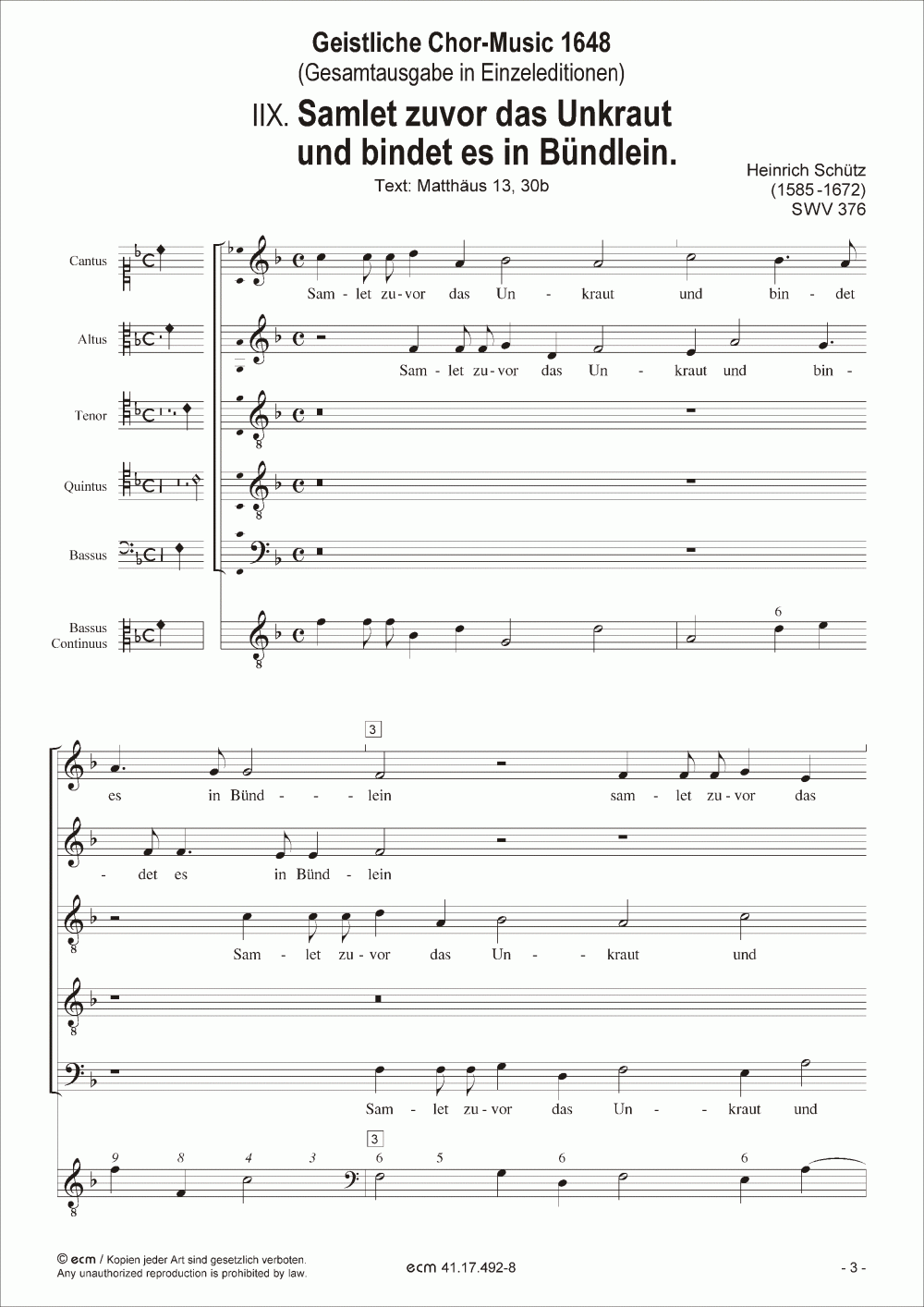 Samlet zuvor das Unkraut und bindet es in Bündlein. (SWV 376)