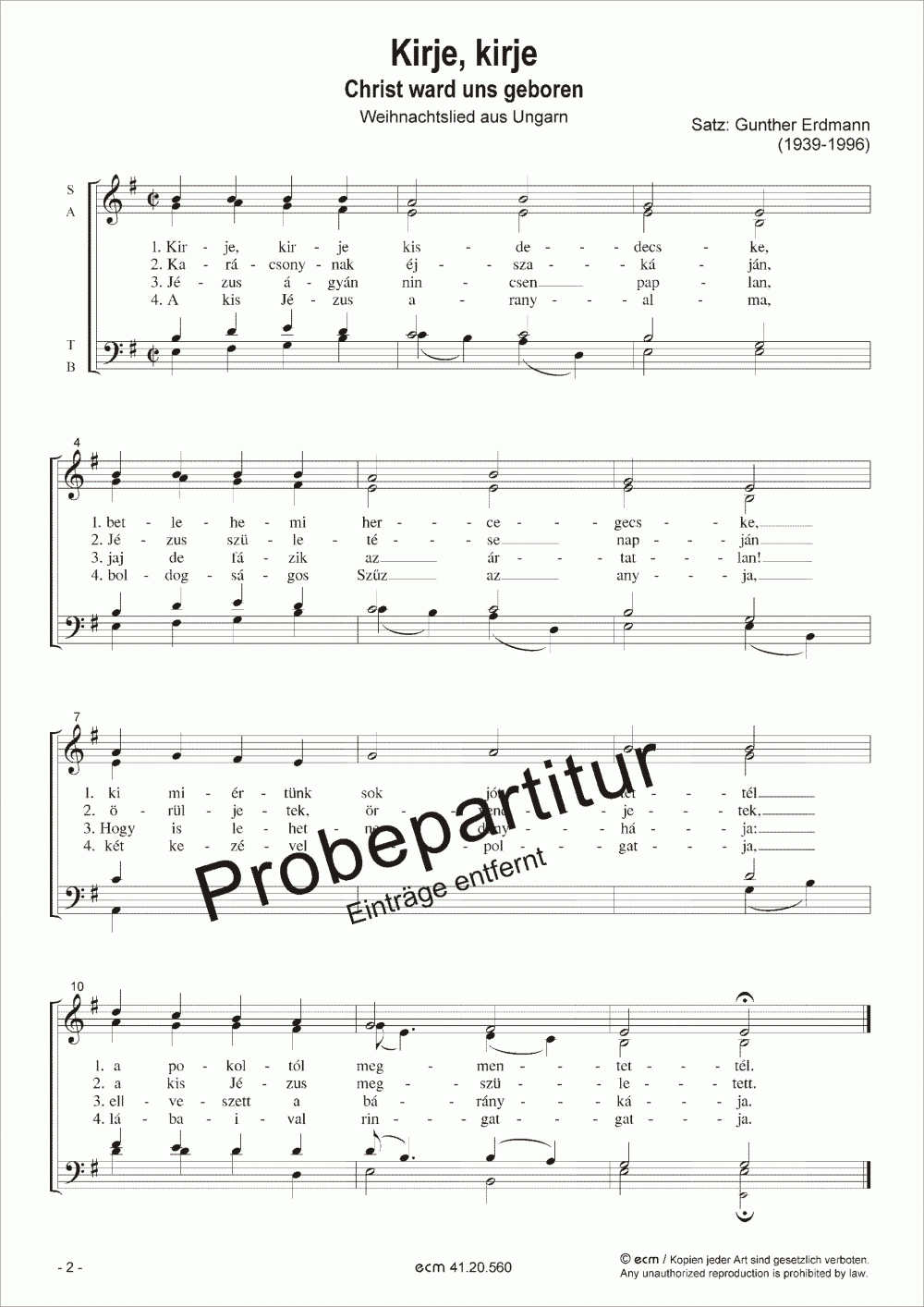 Kirje, kirje – Christ ist uns geboren