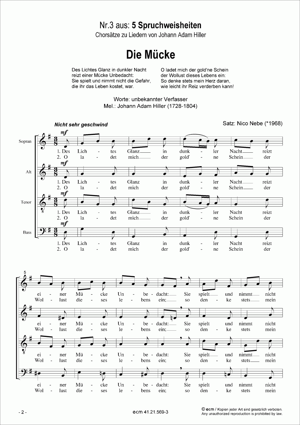 Die Mücke (aus 5 Spruchweisheiten)