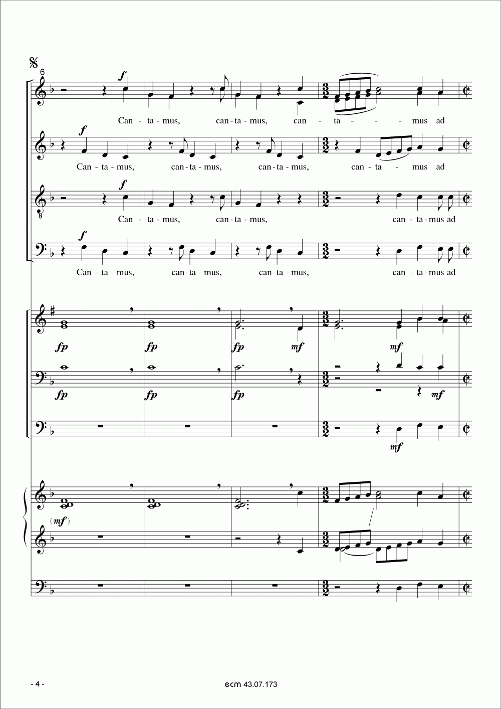 Cantamus ad gloriam musicae (Bläser)