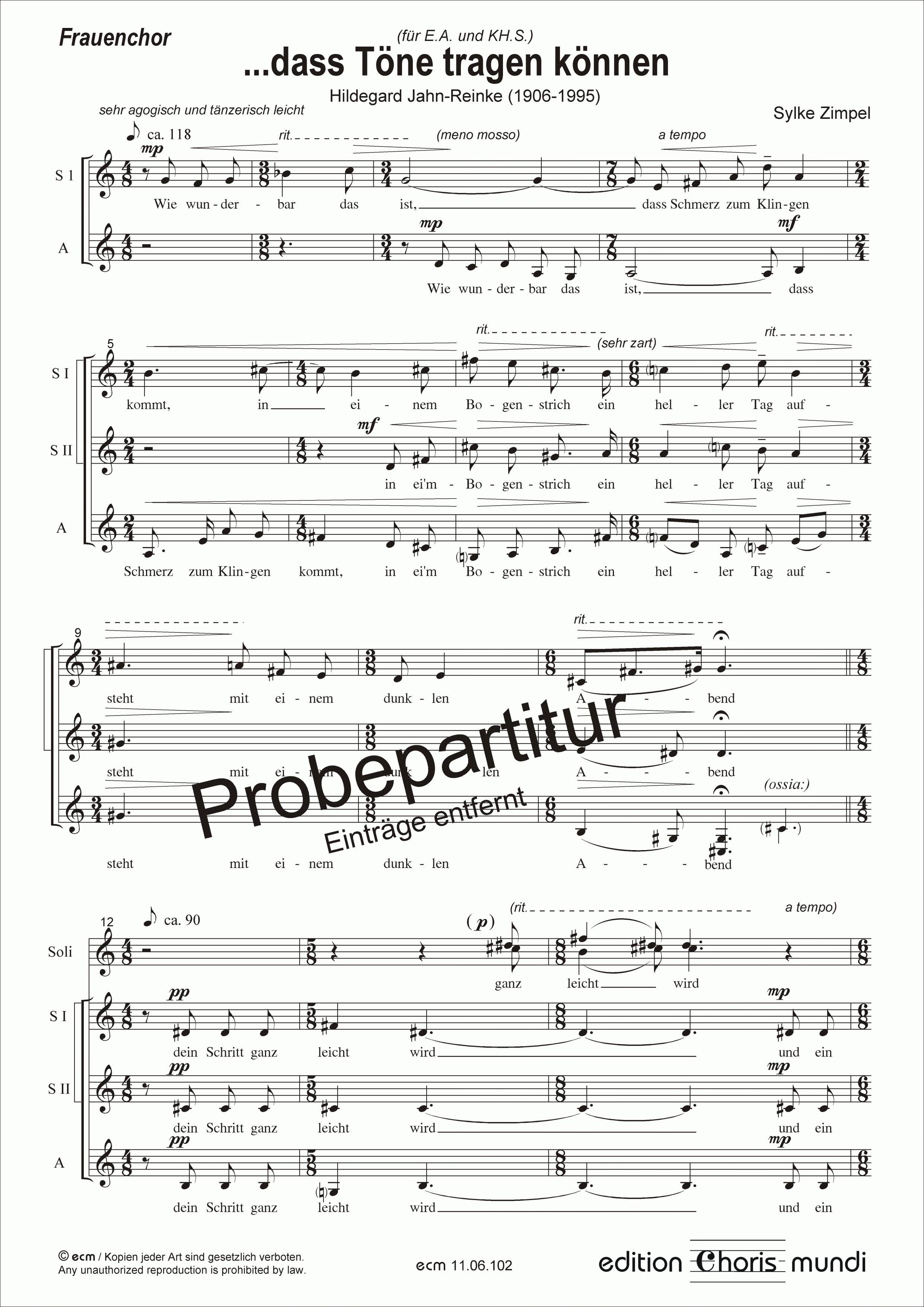 dass Töne tragen können