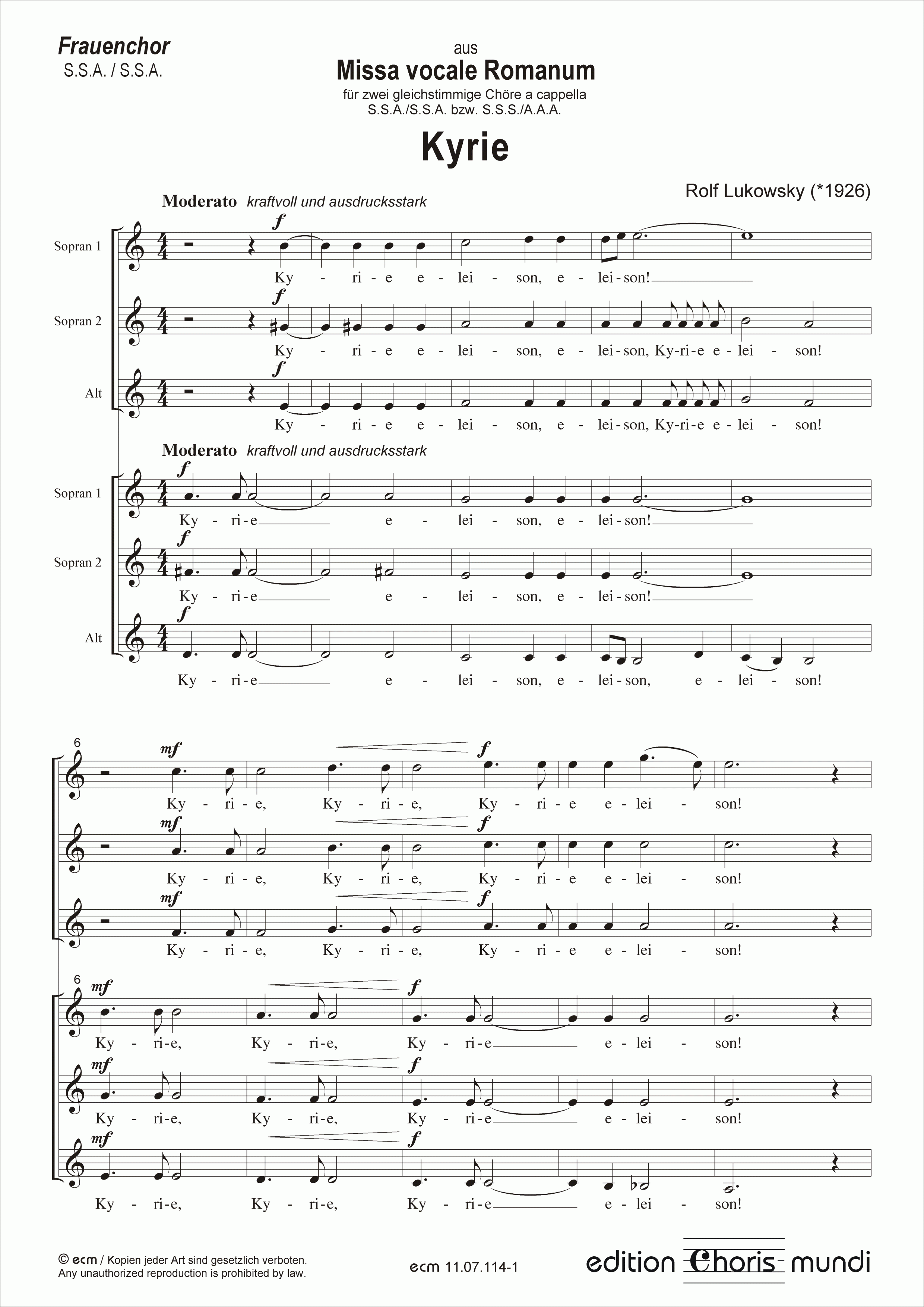 Kyrie (aus “Missa vocale Romanum”)
