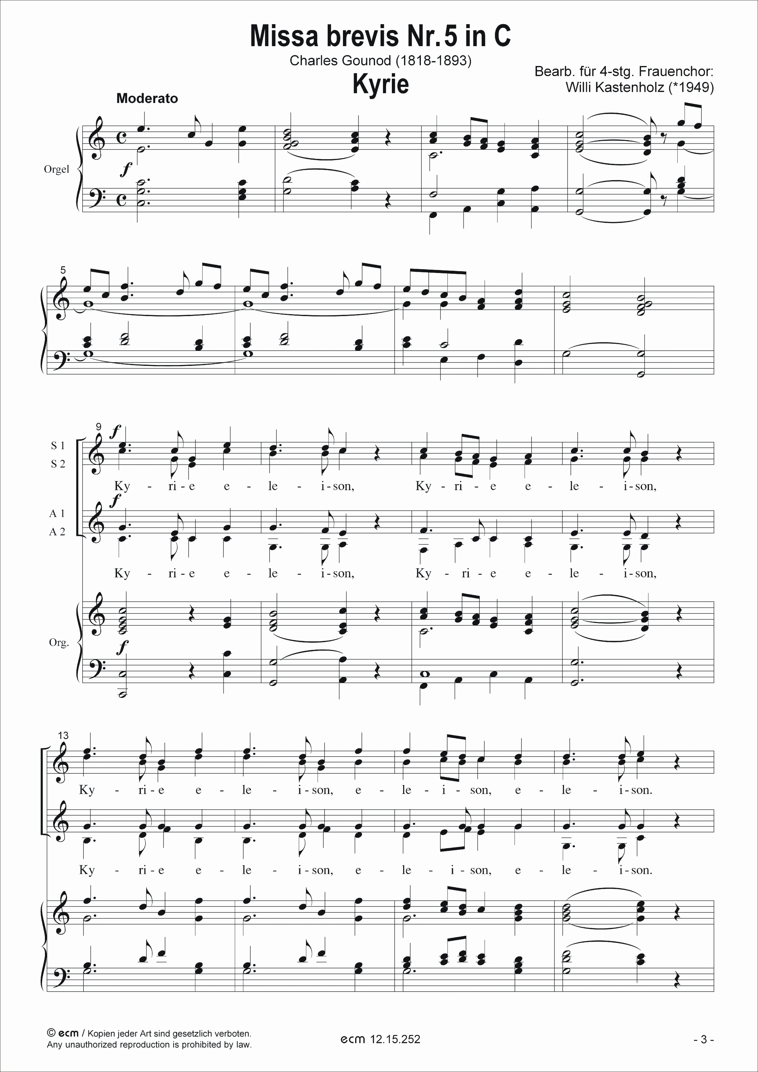 Missa brevis Nr. 5 in C (Full score)
