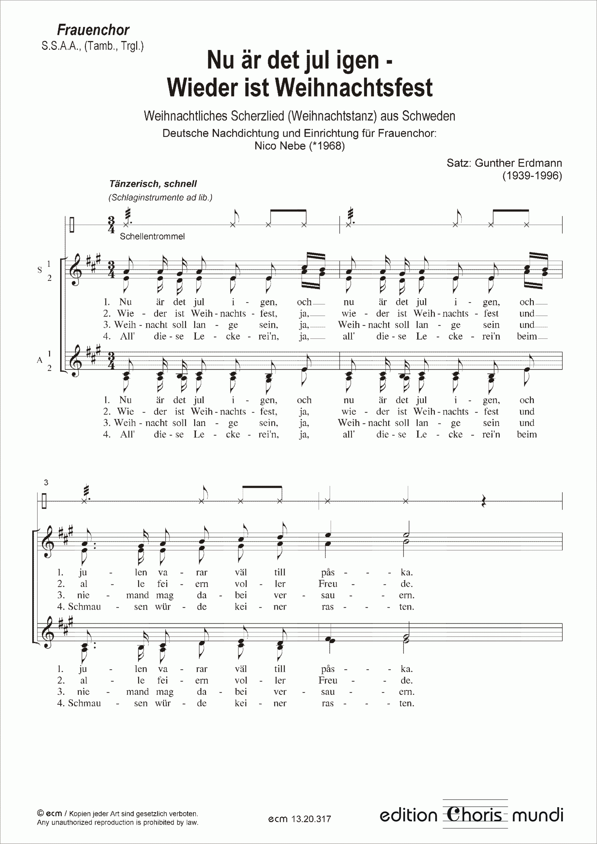 Nu är det jul igen – Wieder ist Weihnachtsfest