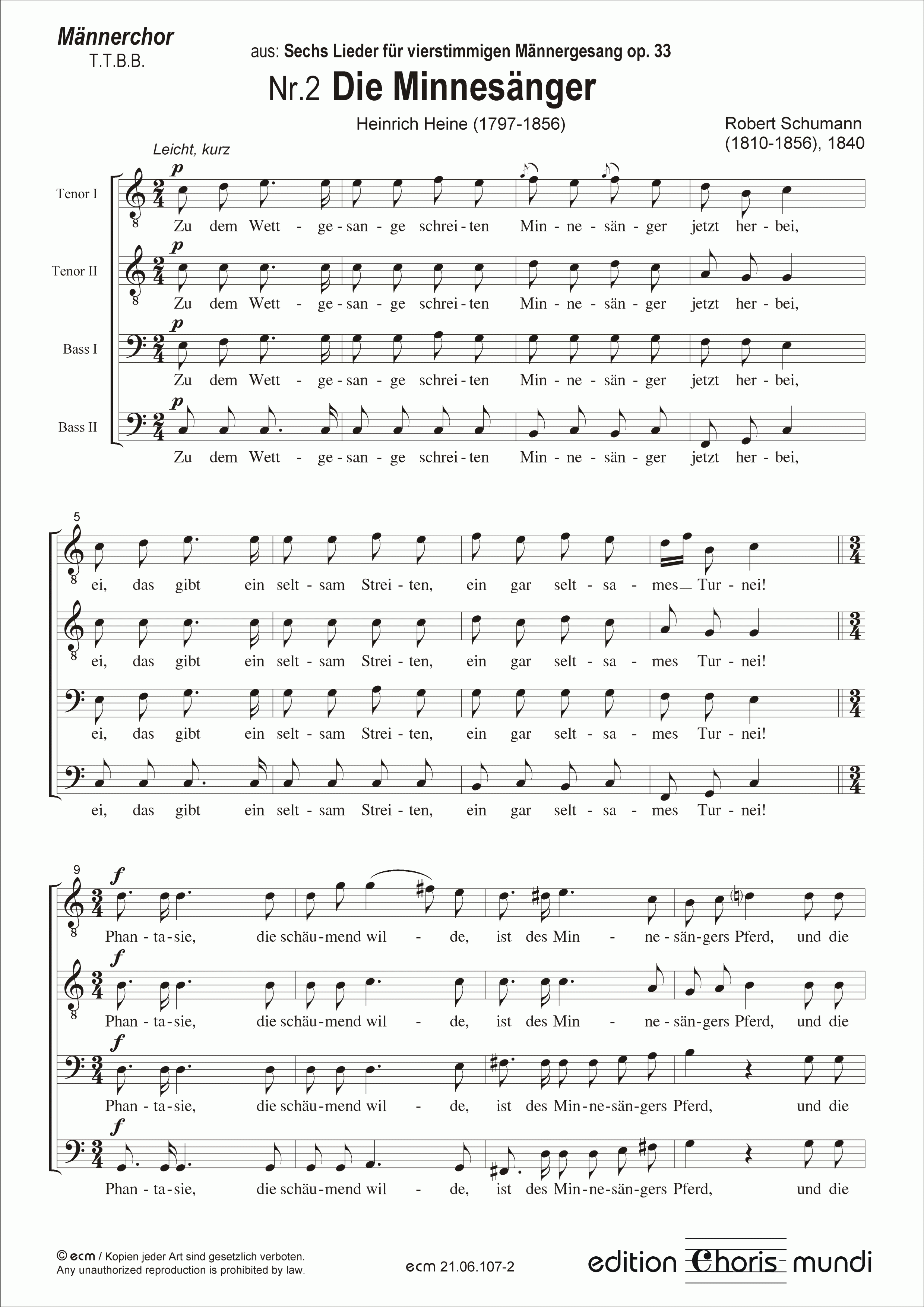 Die Minnesänger (op.33, No.2)