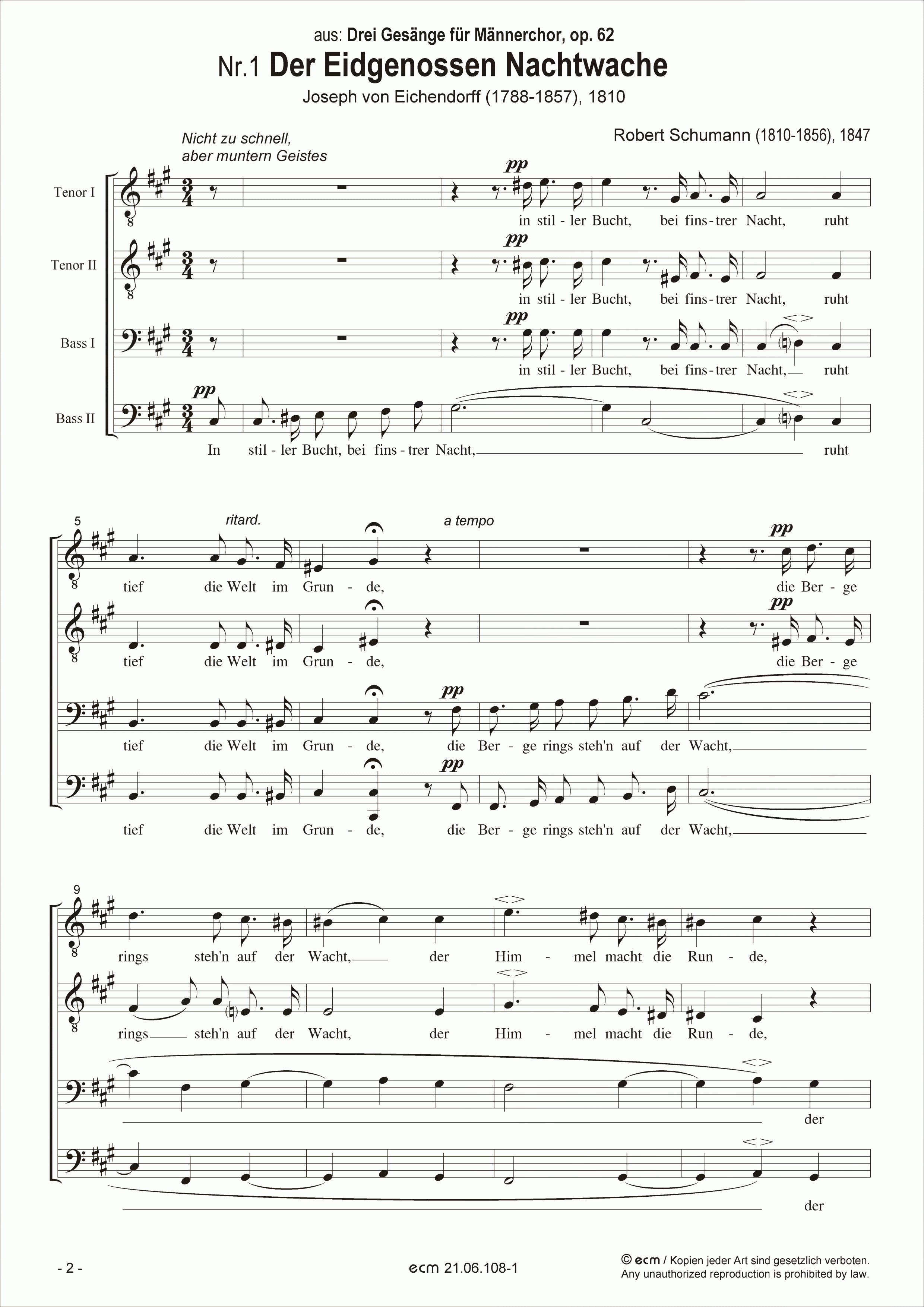 Der Eidgenossen Nachtwache (op.62, No.1)