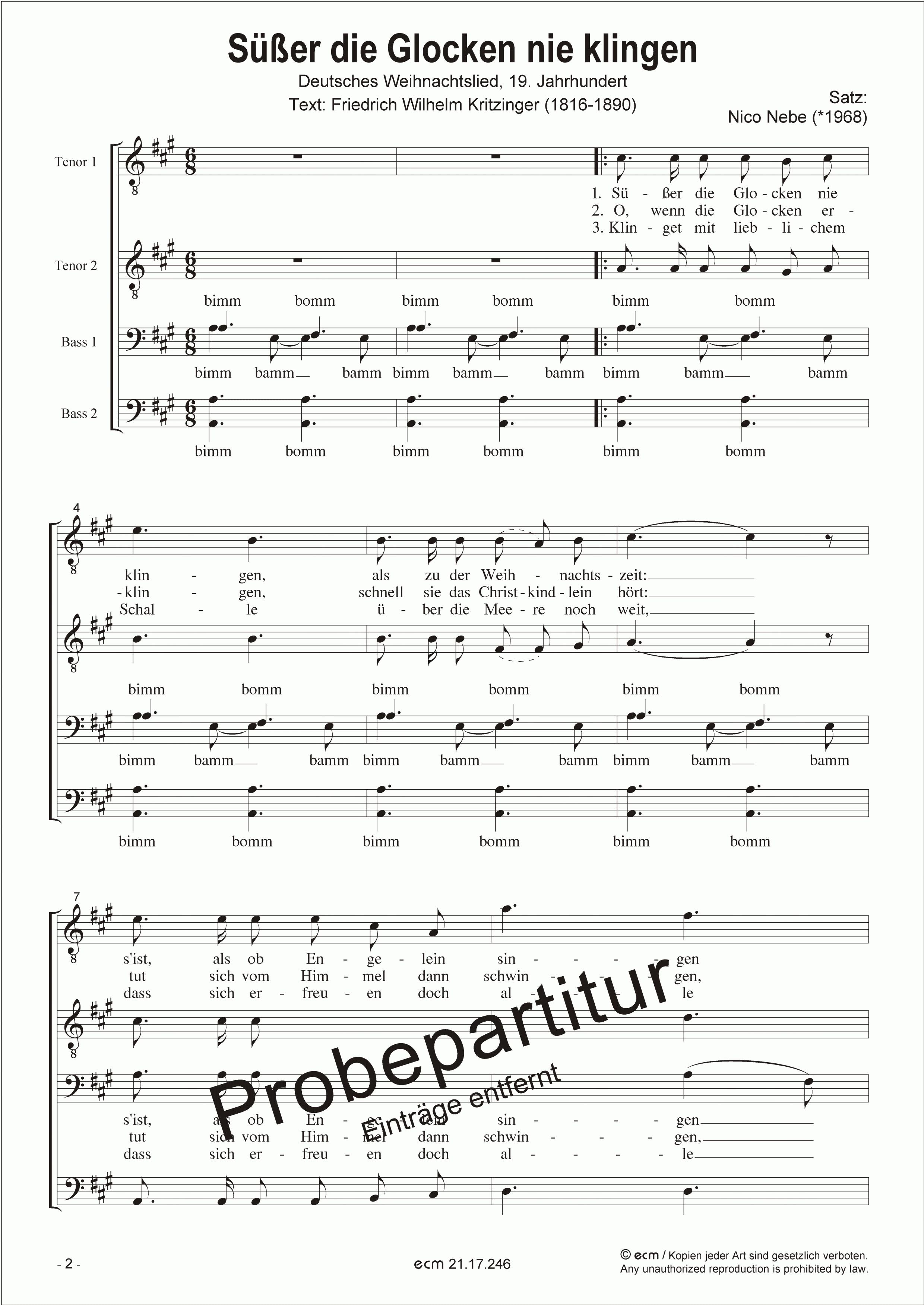 Süßer die Glocken nie klingen