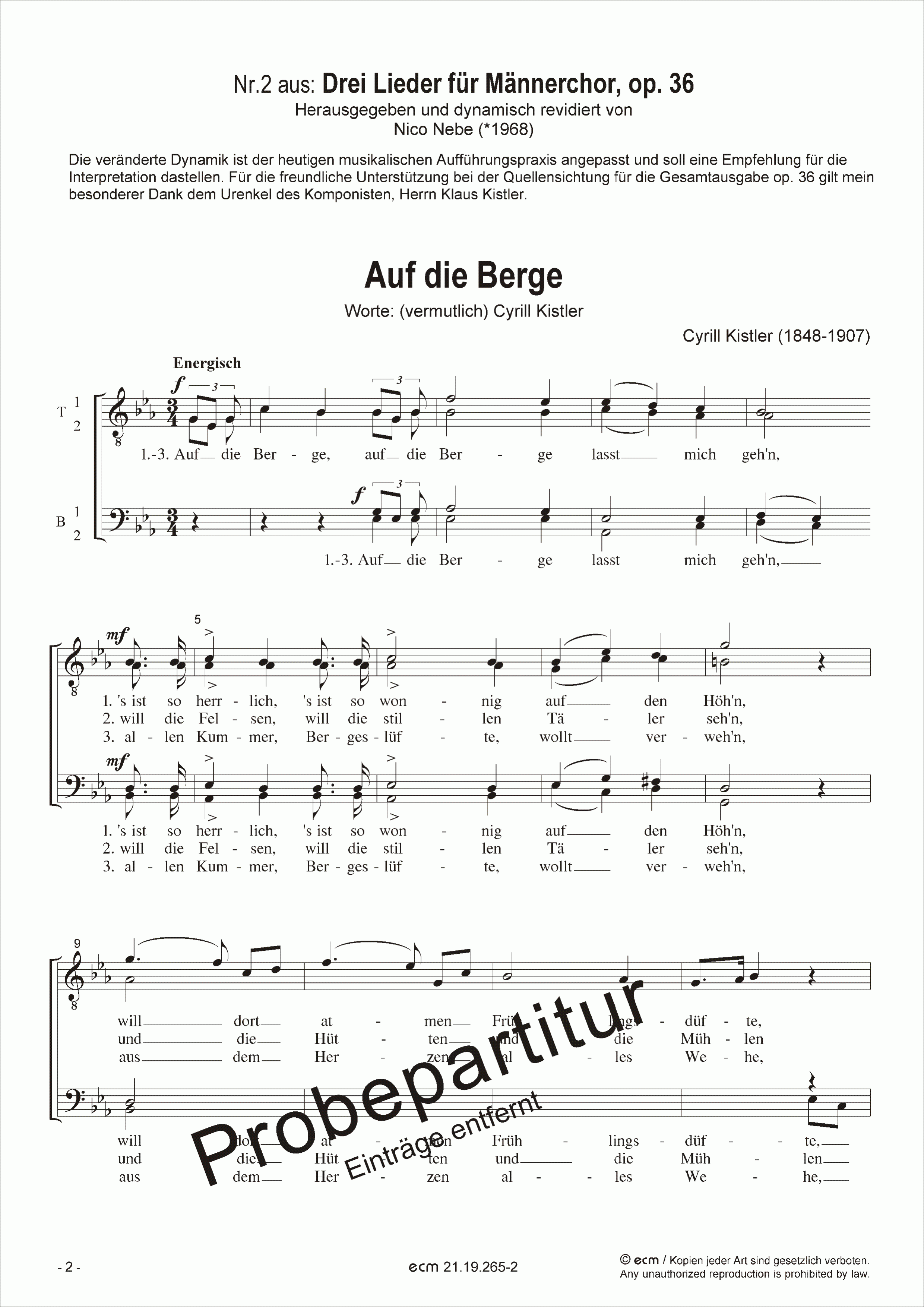 Auf die Berge (op.36 Nr.2)