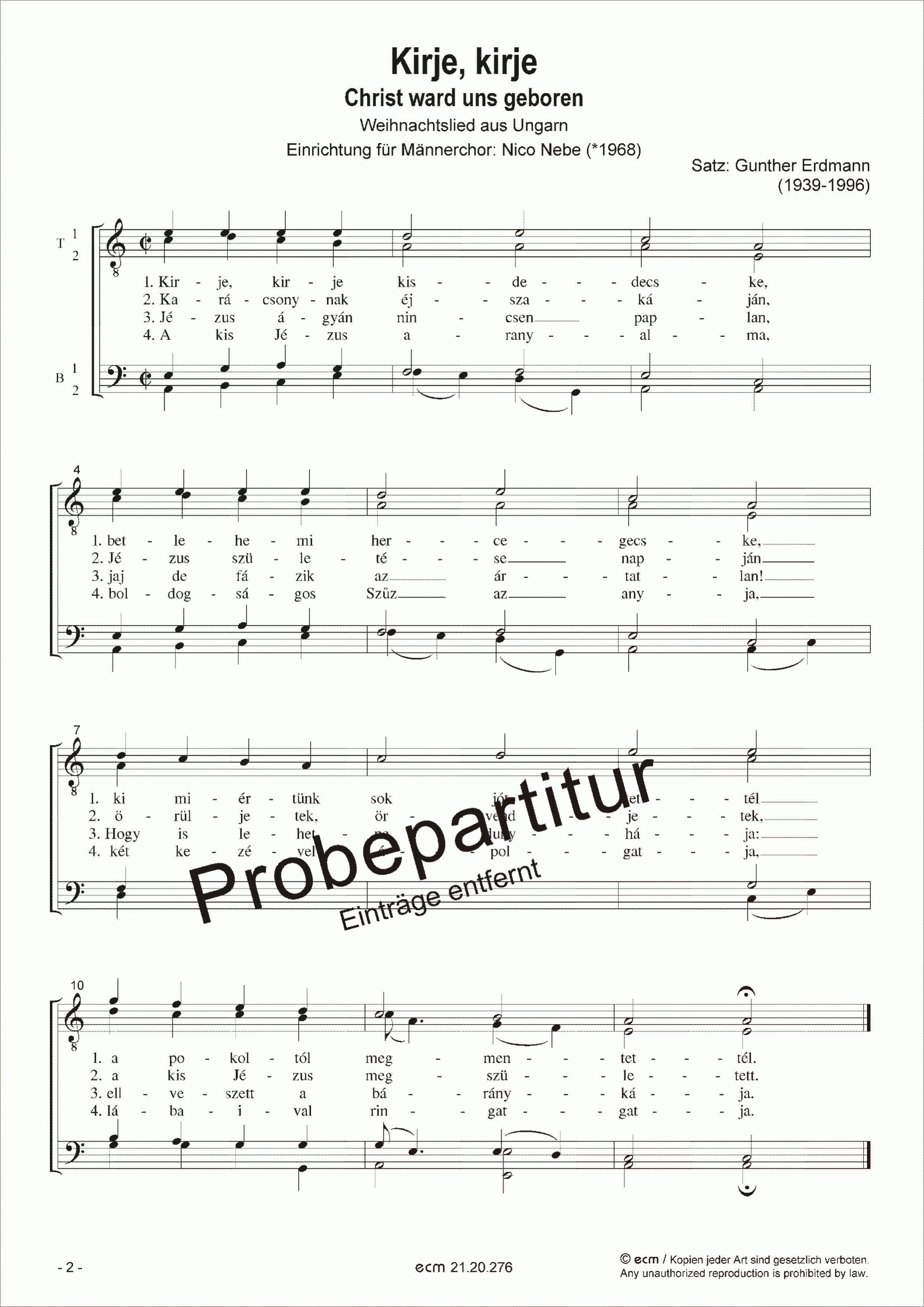 Kirje, kirje – Christ ist uns geboren