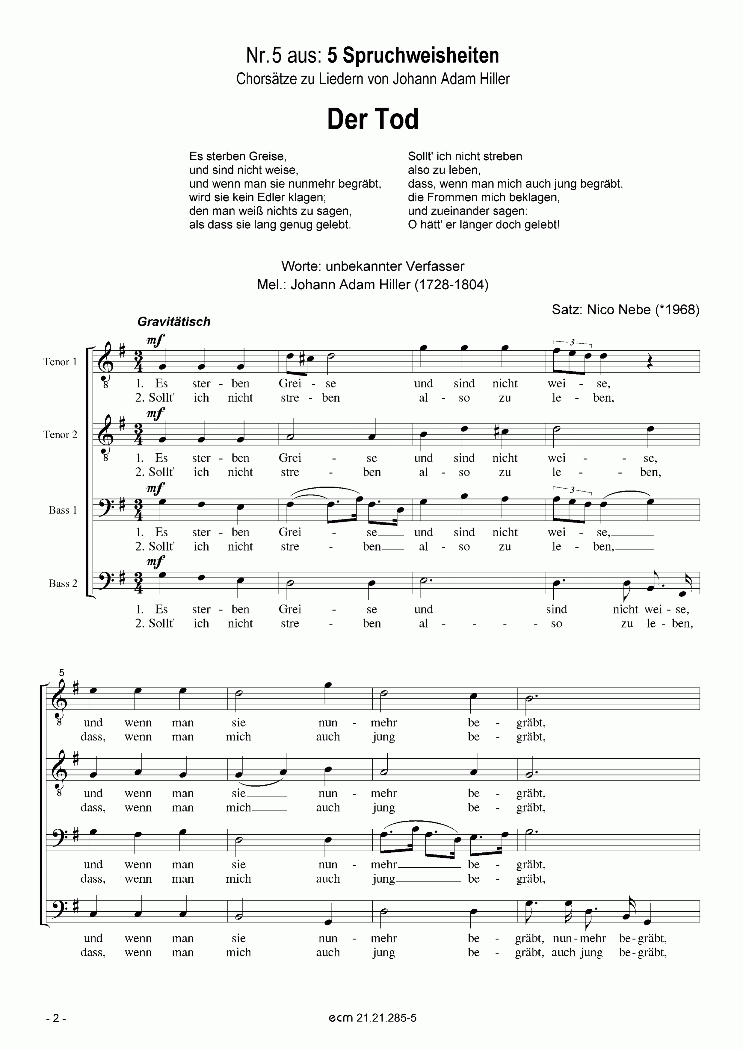 Der Tod (aus 5 Spruchweisheiten)