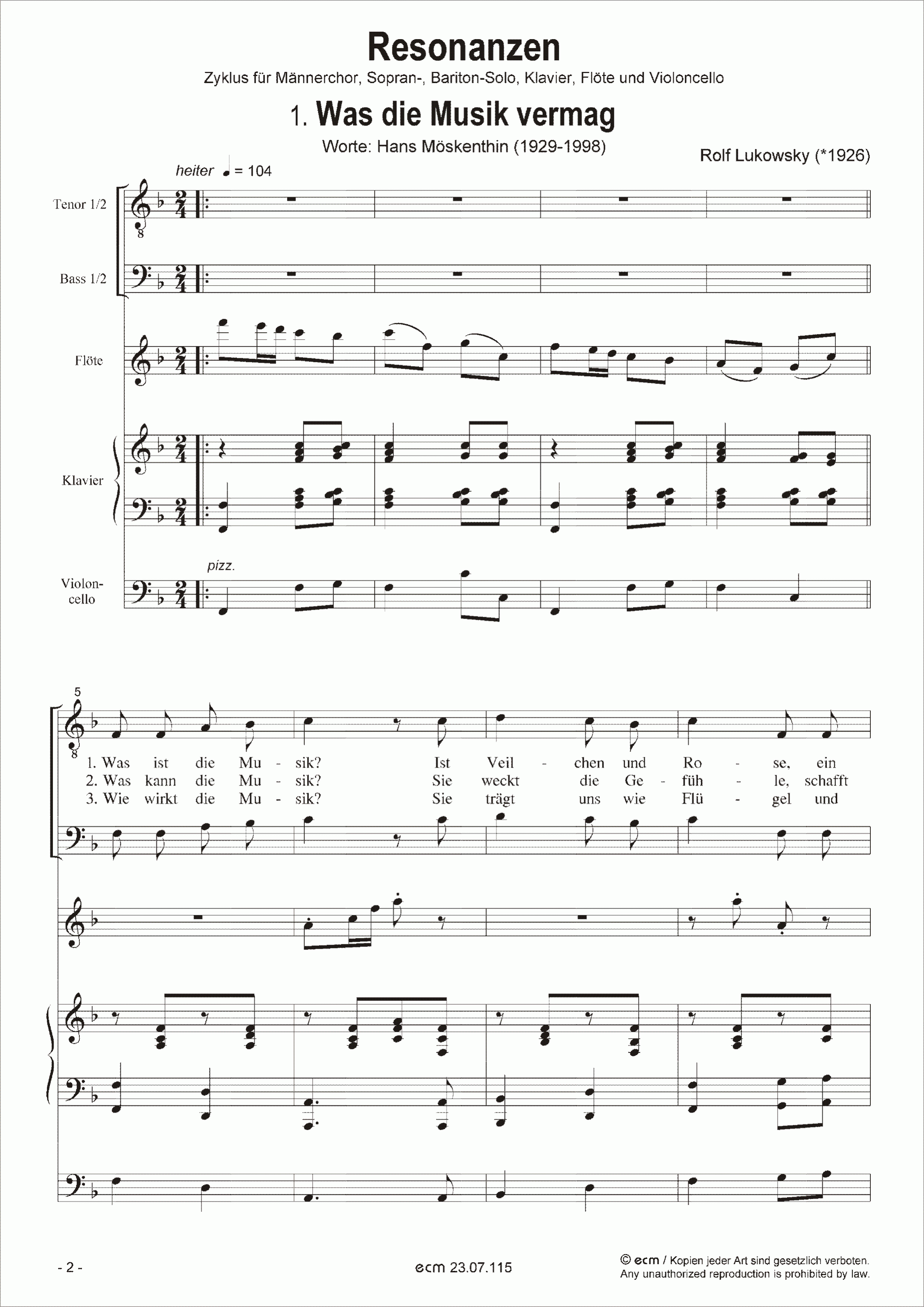 Resonanzen (Full score)