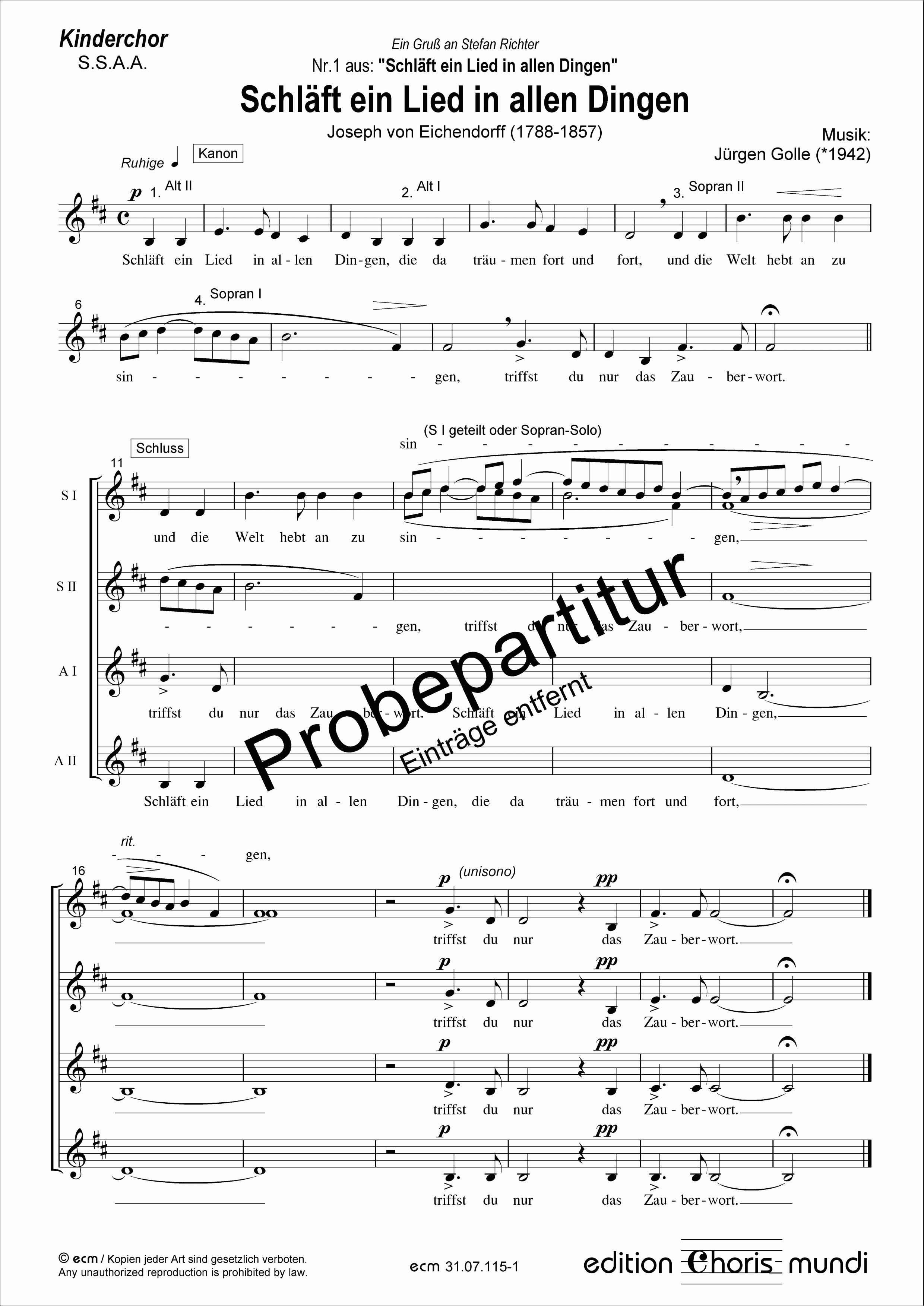 Schläft ein Lied in allen Dingen