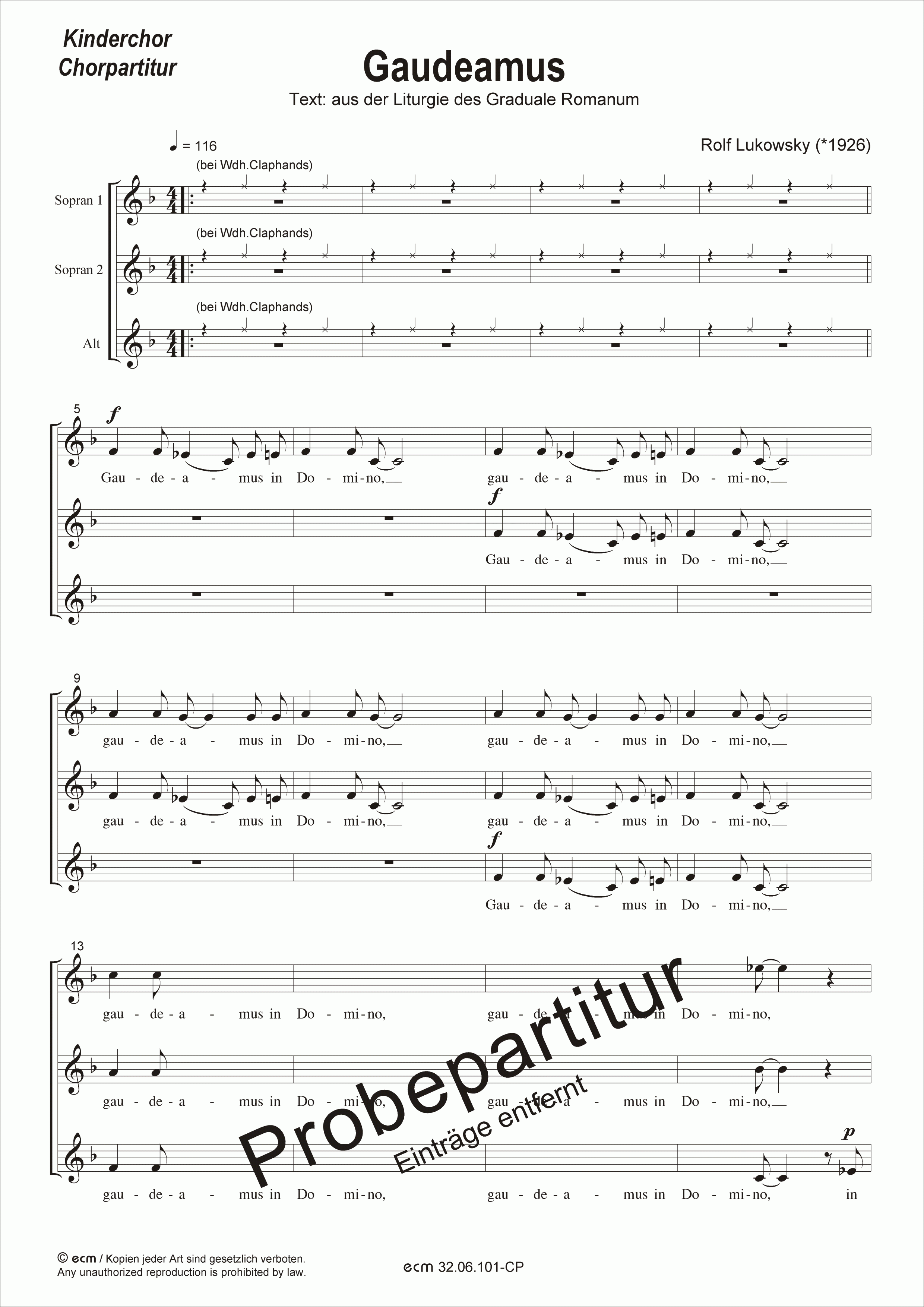 Gaudeamus (Vocal score)