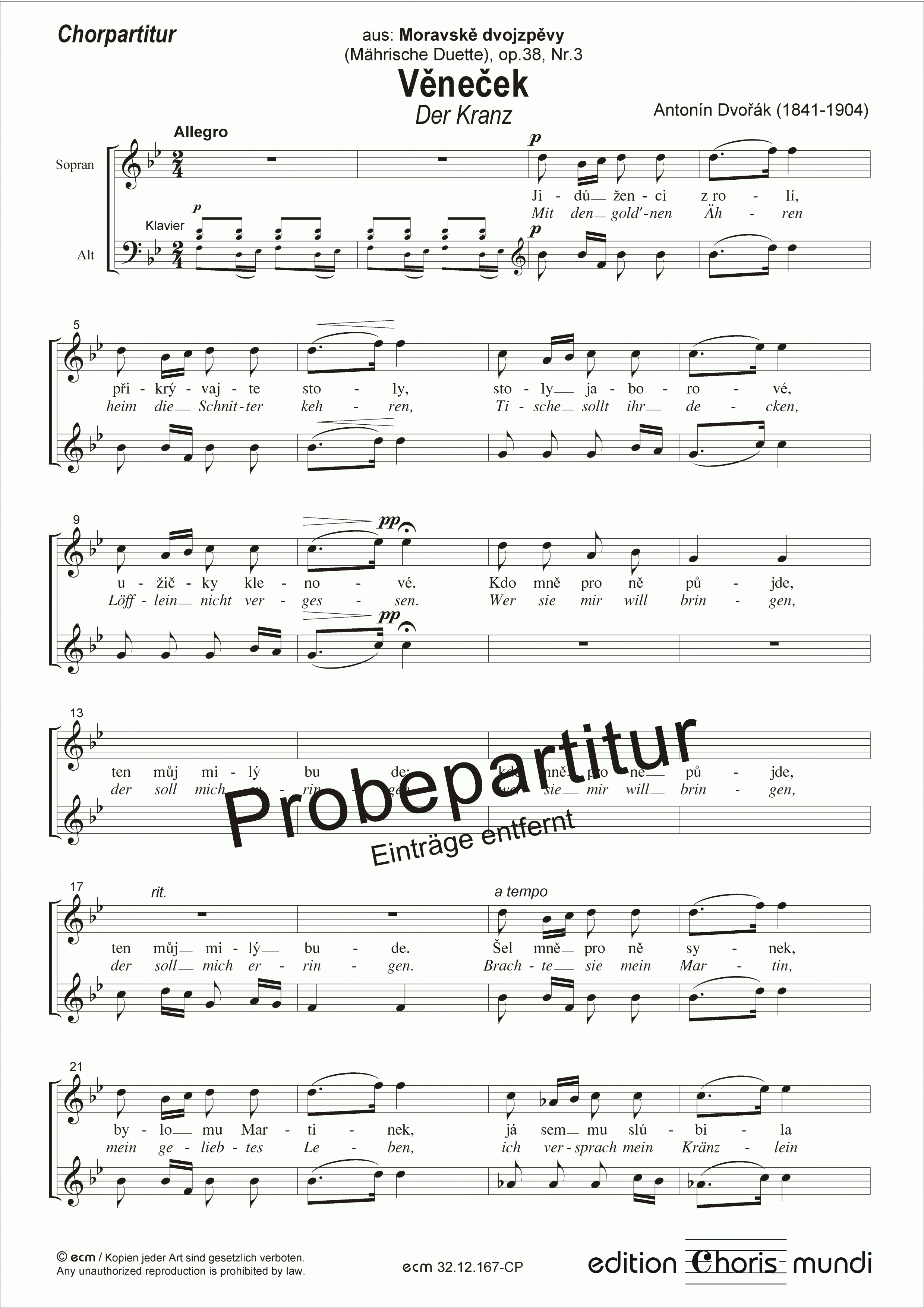 Věneček (Chorpartitur)