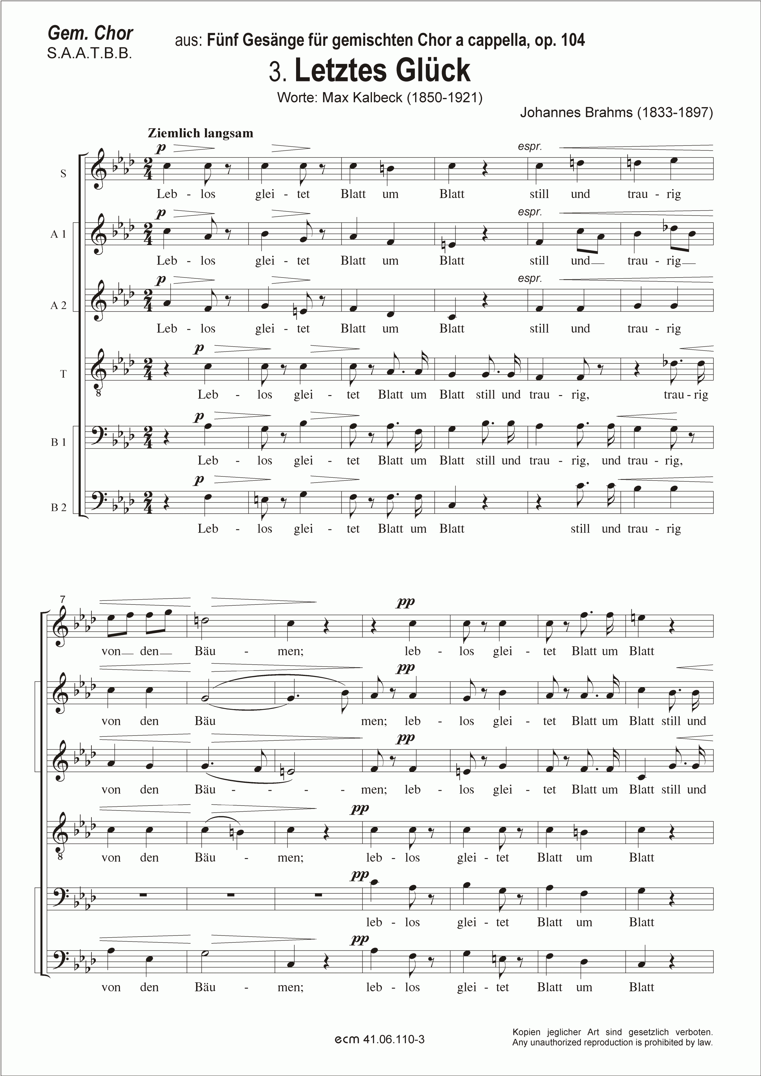 Letztes Glück (op. 104, Nr.3)