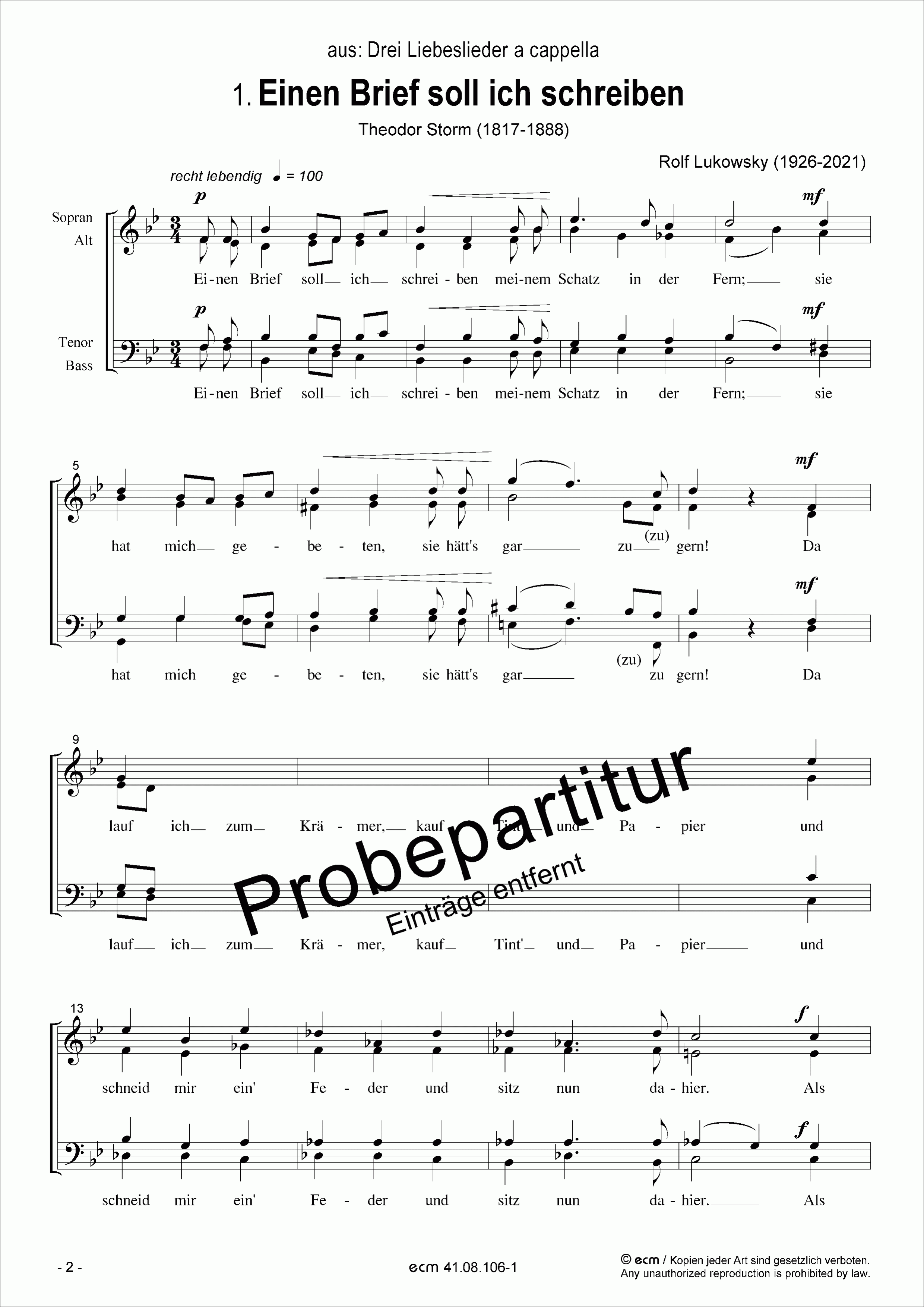 Einen Brief soll ich schreiben