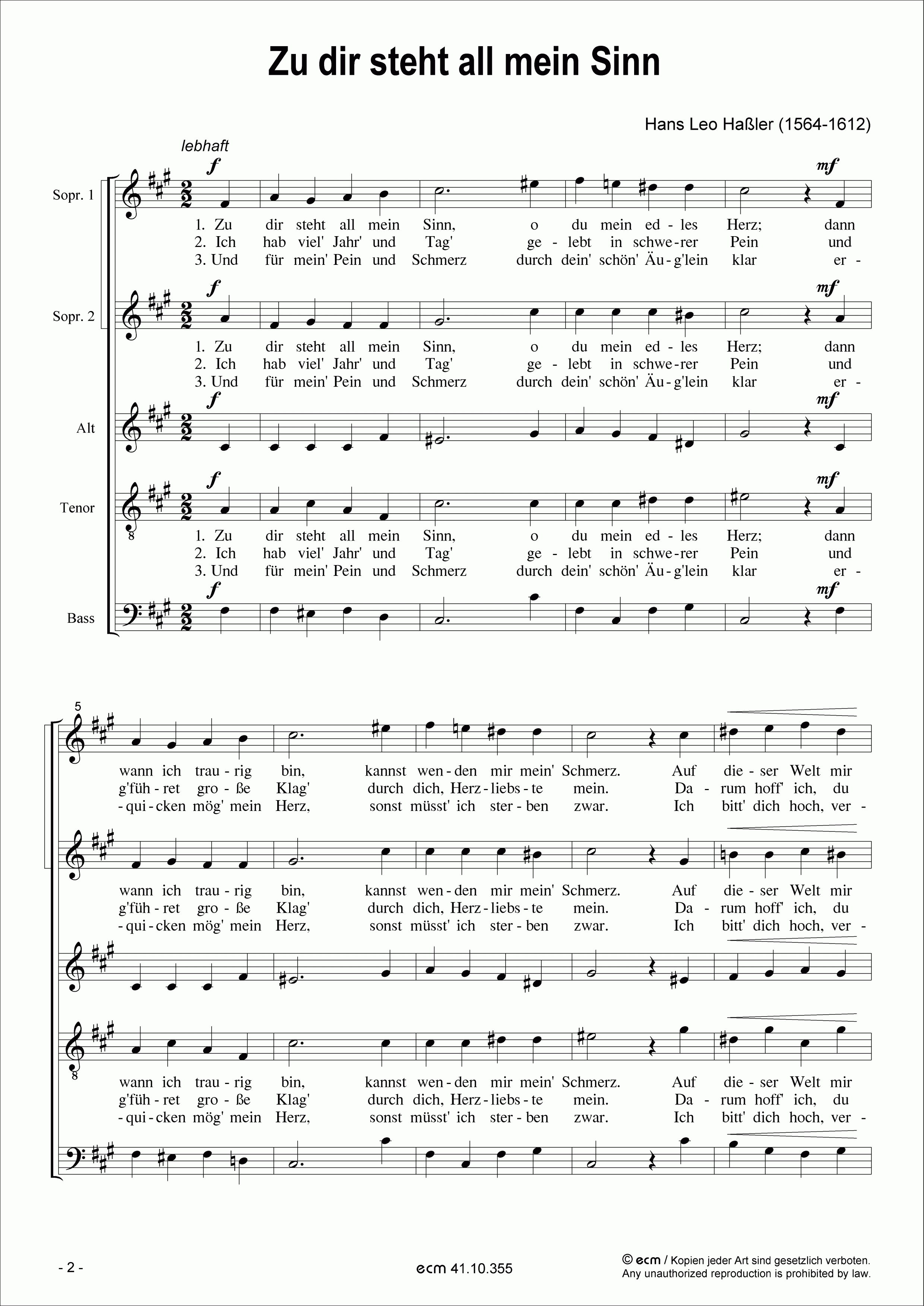 Zu dir steht all mein Sinn