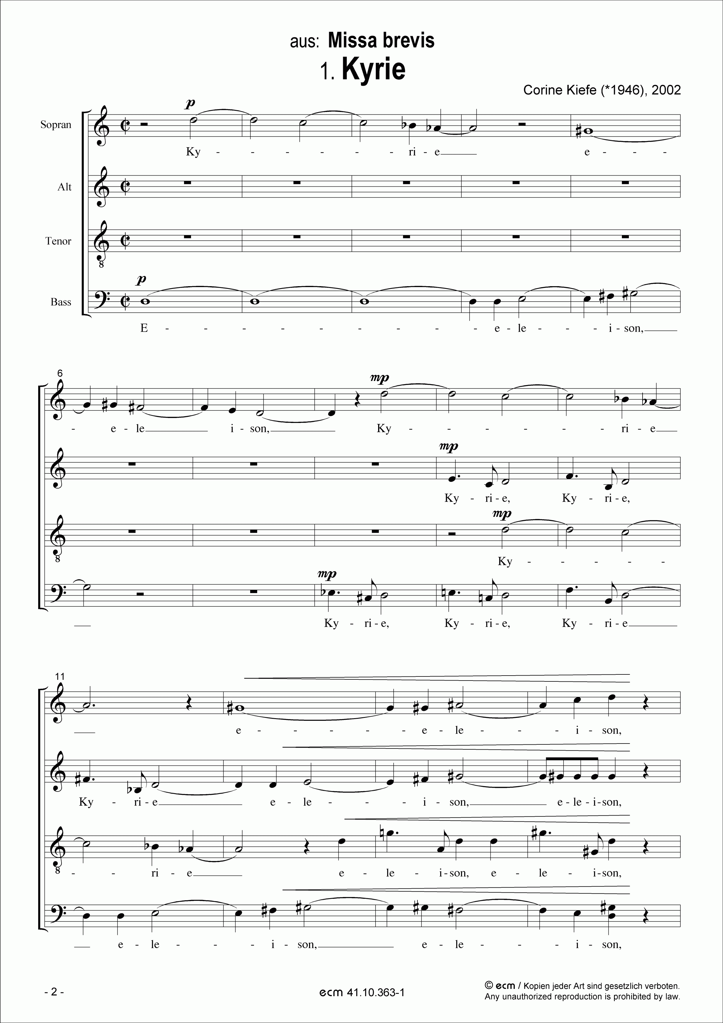 Kyrie (from „Missa brevis“)