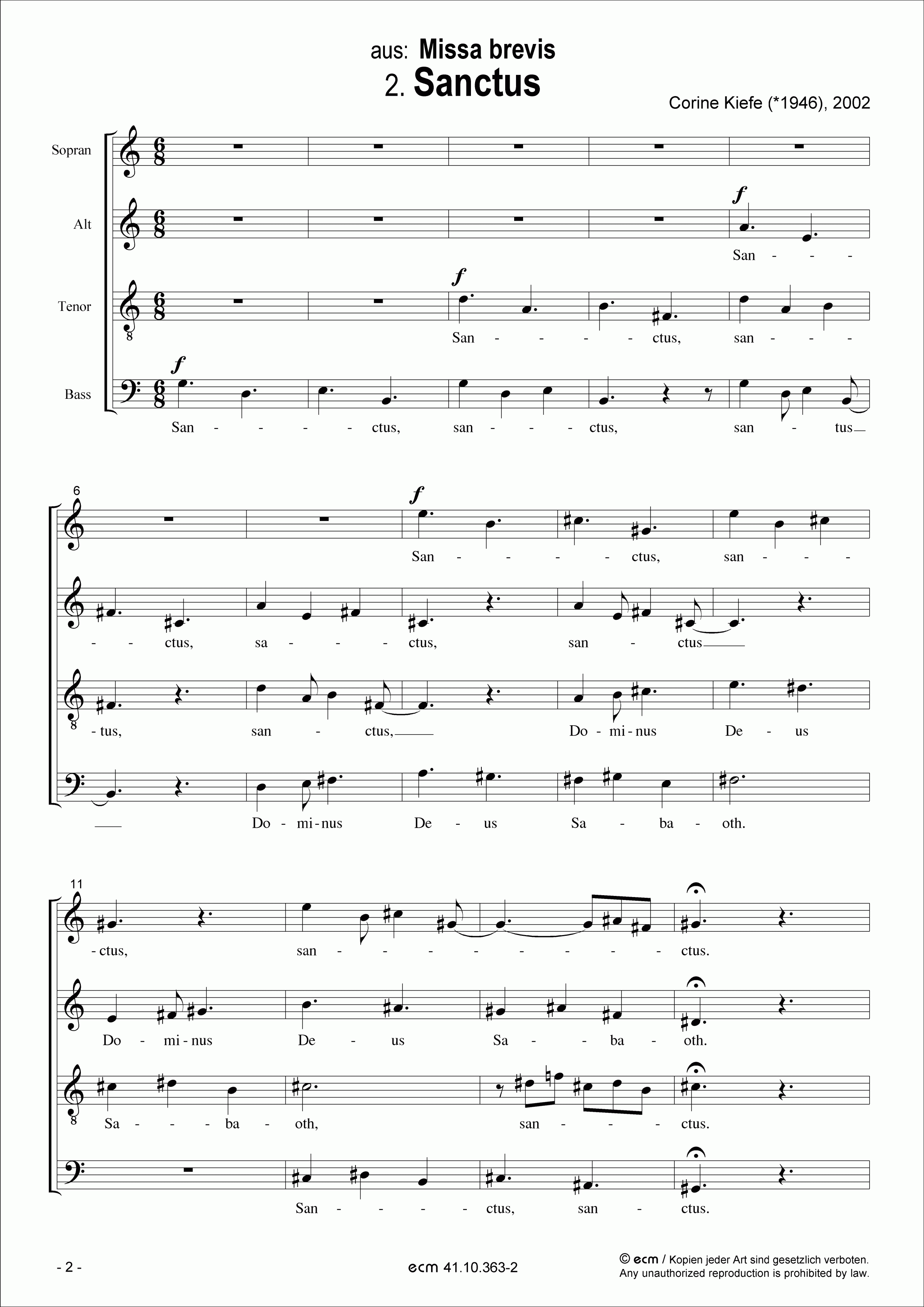 Sanctus (from „Missa brevis“)