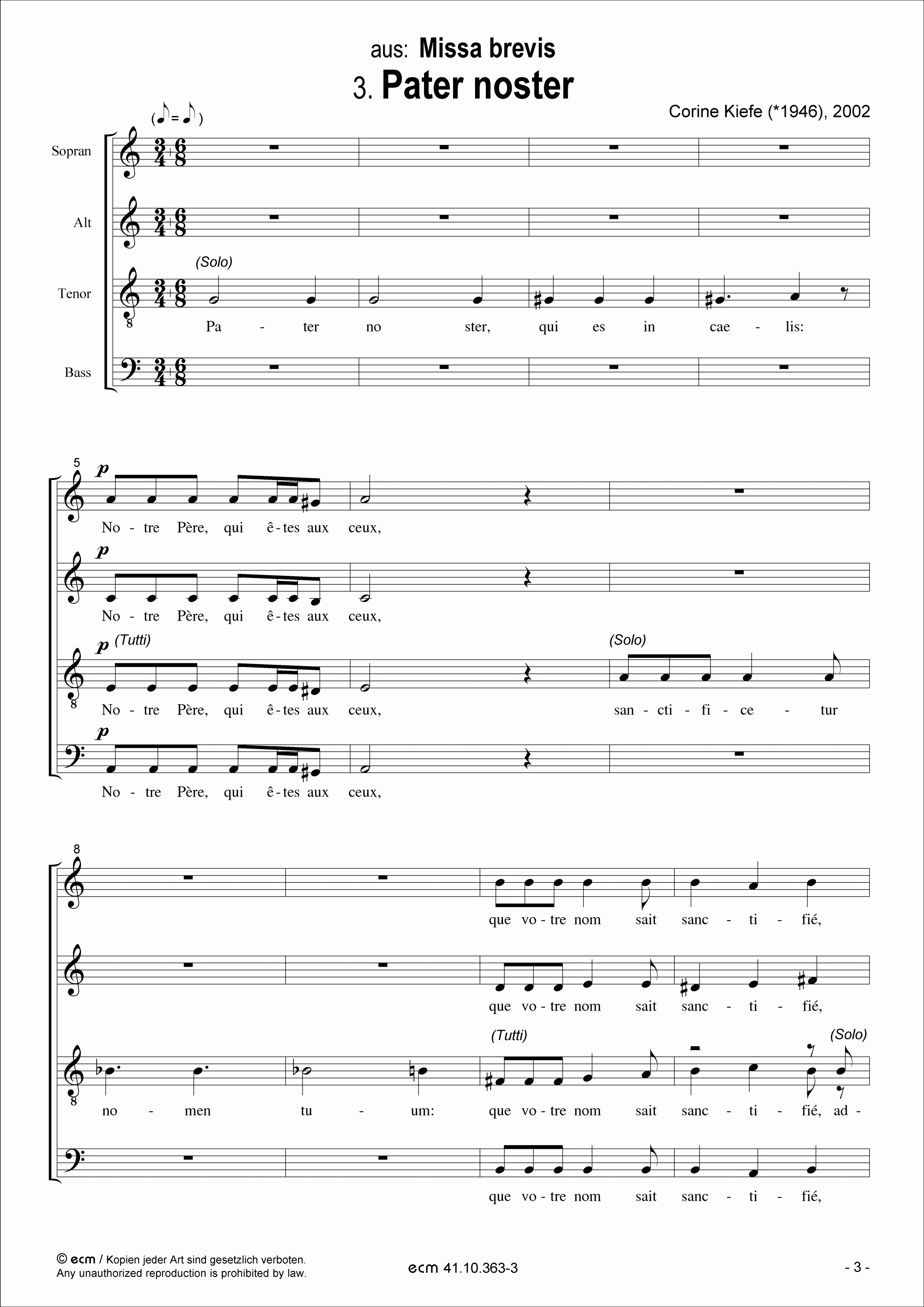 Pater noster (from „Missa brevis“)