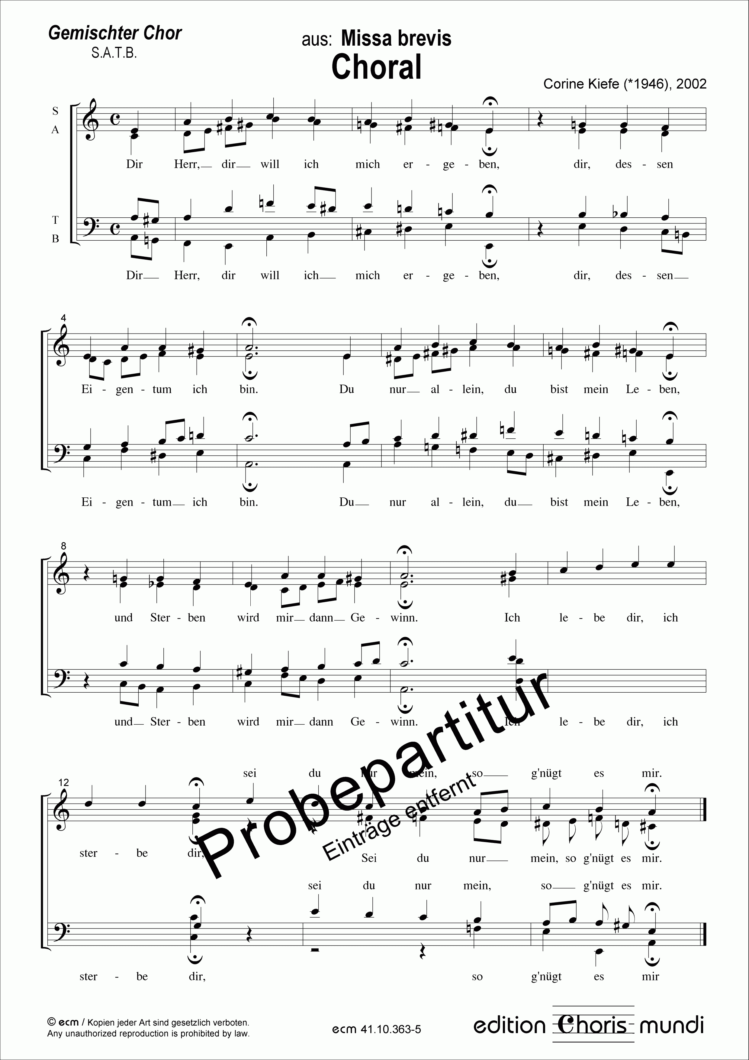 Choral (aus „Missa brevis“)