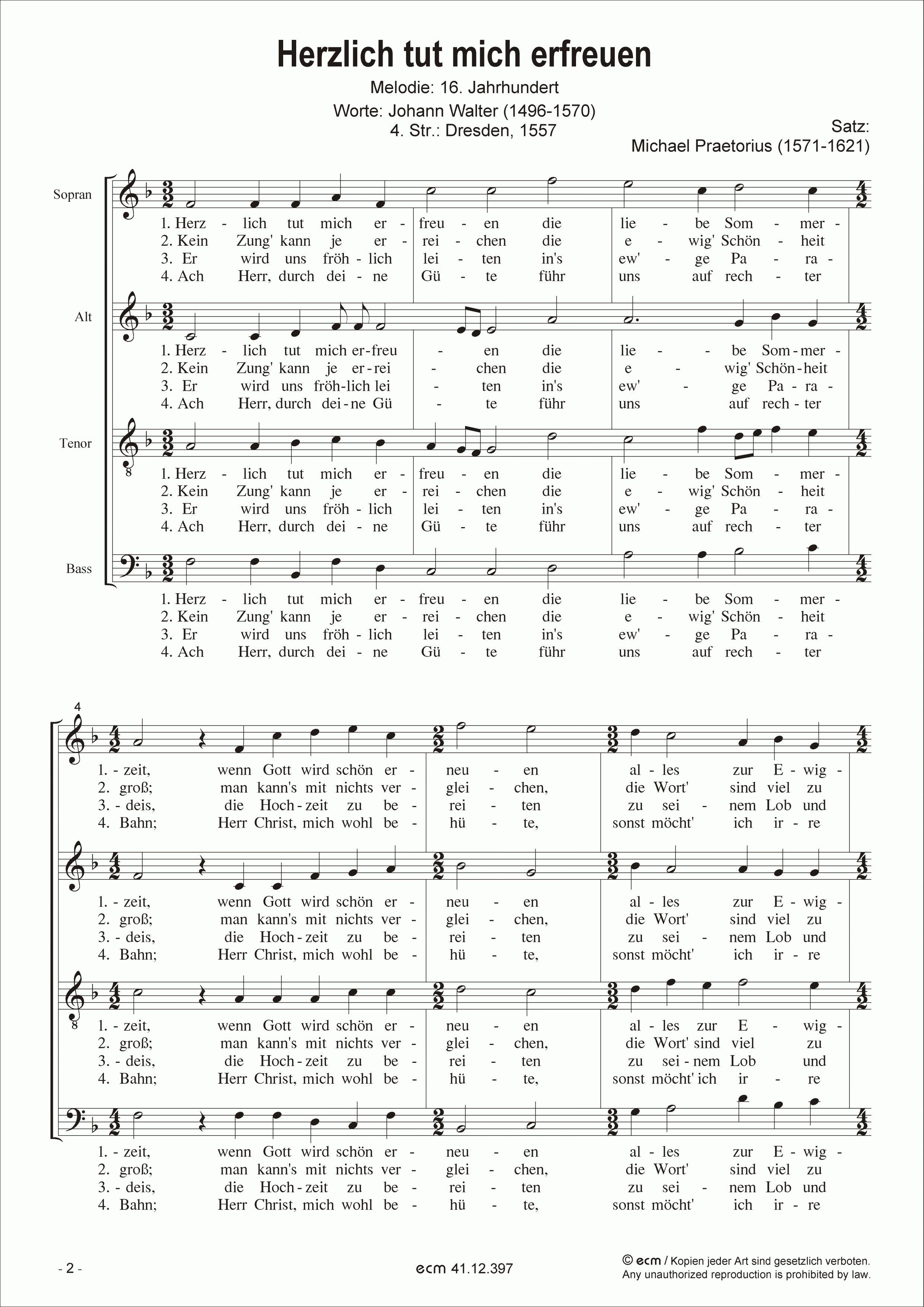 Herzlich tut mich erfreuen (sacred)