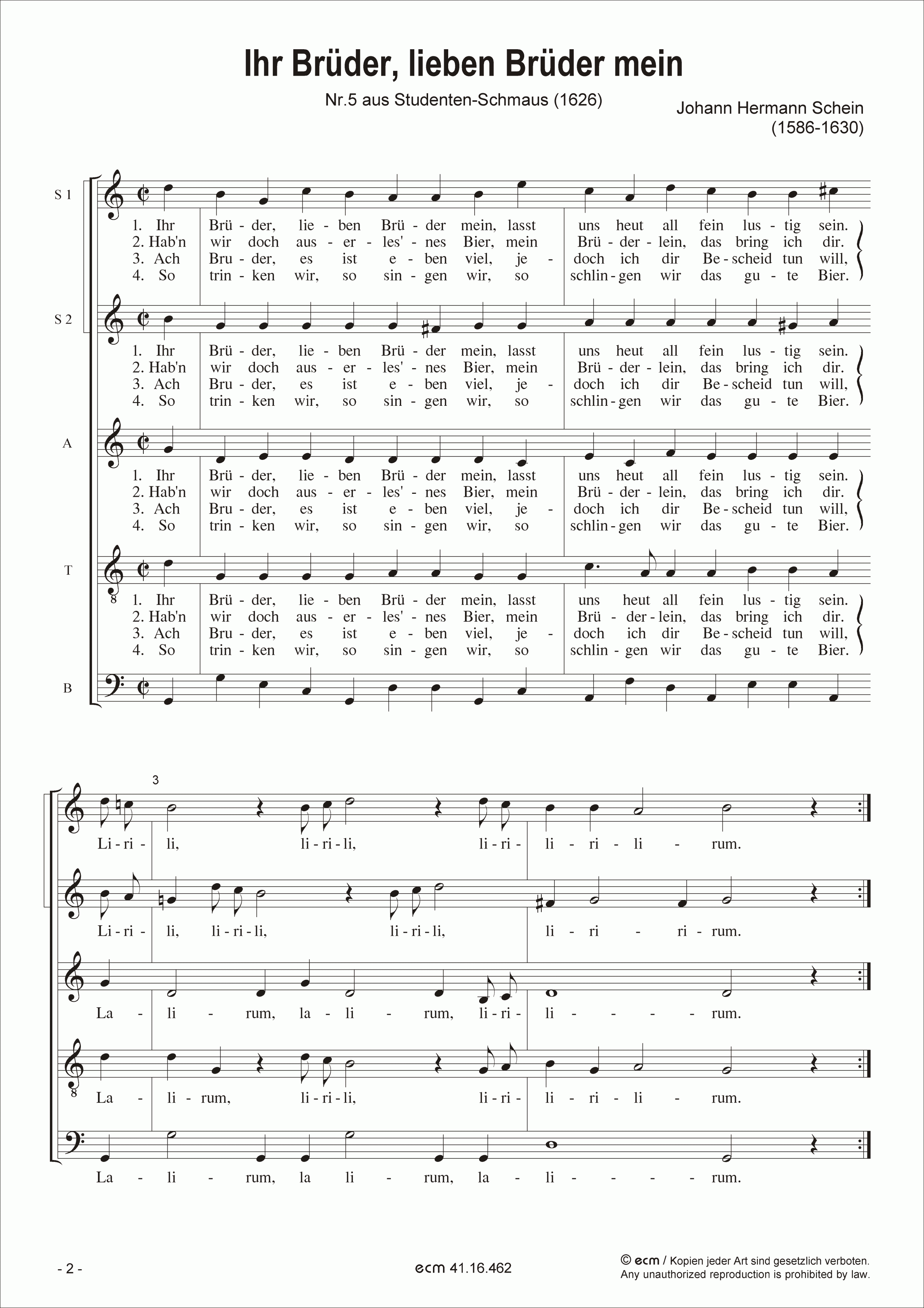 Ihr Brüder, lieben Brüder mein