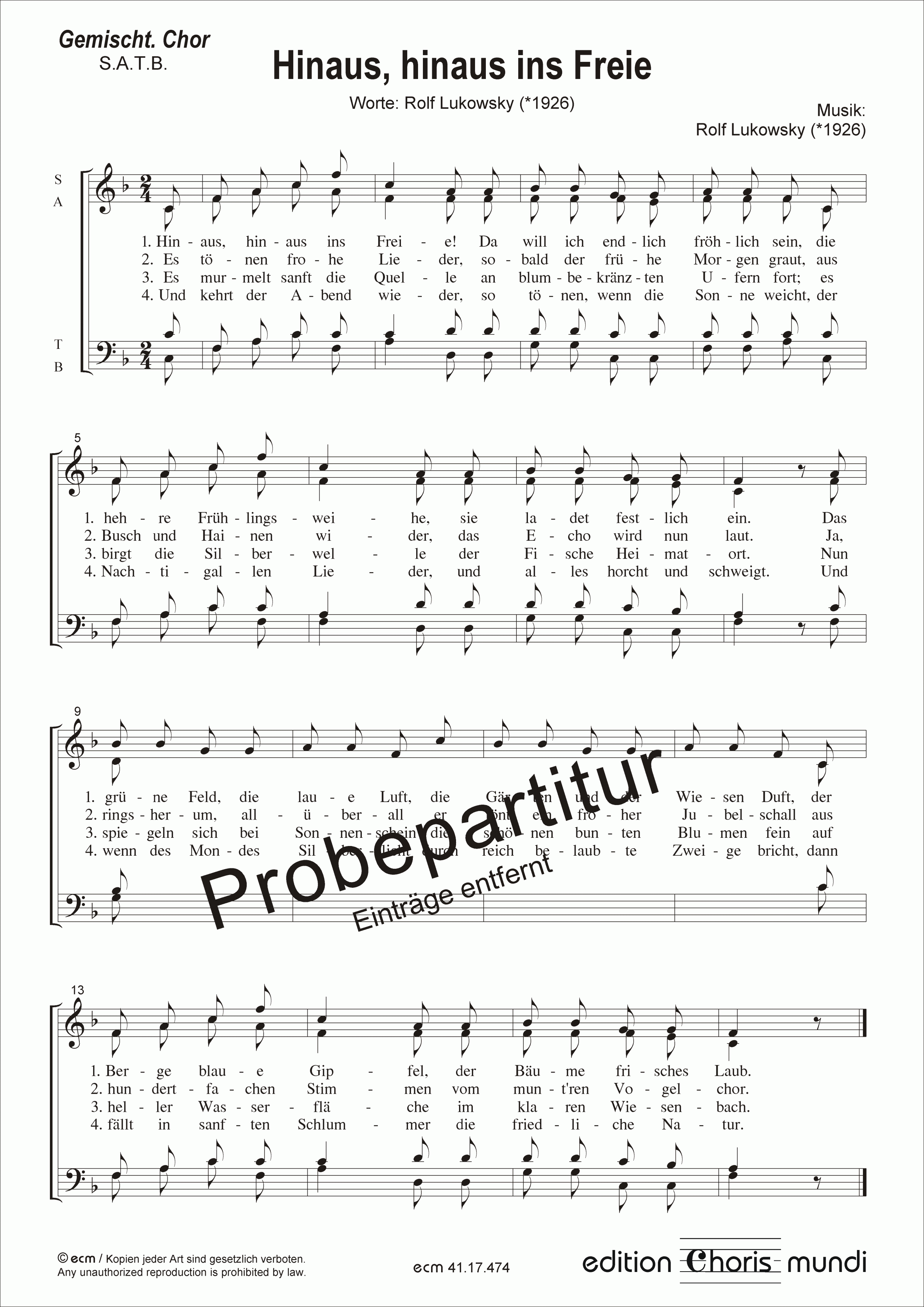 Hinaus, hinaus ins Freie