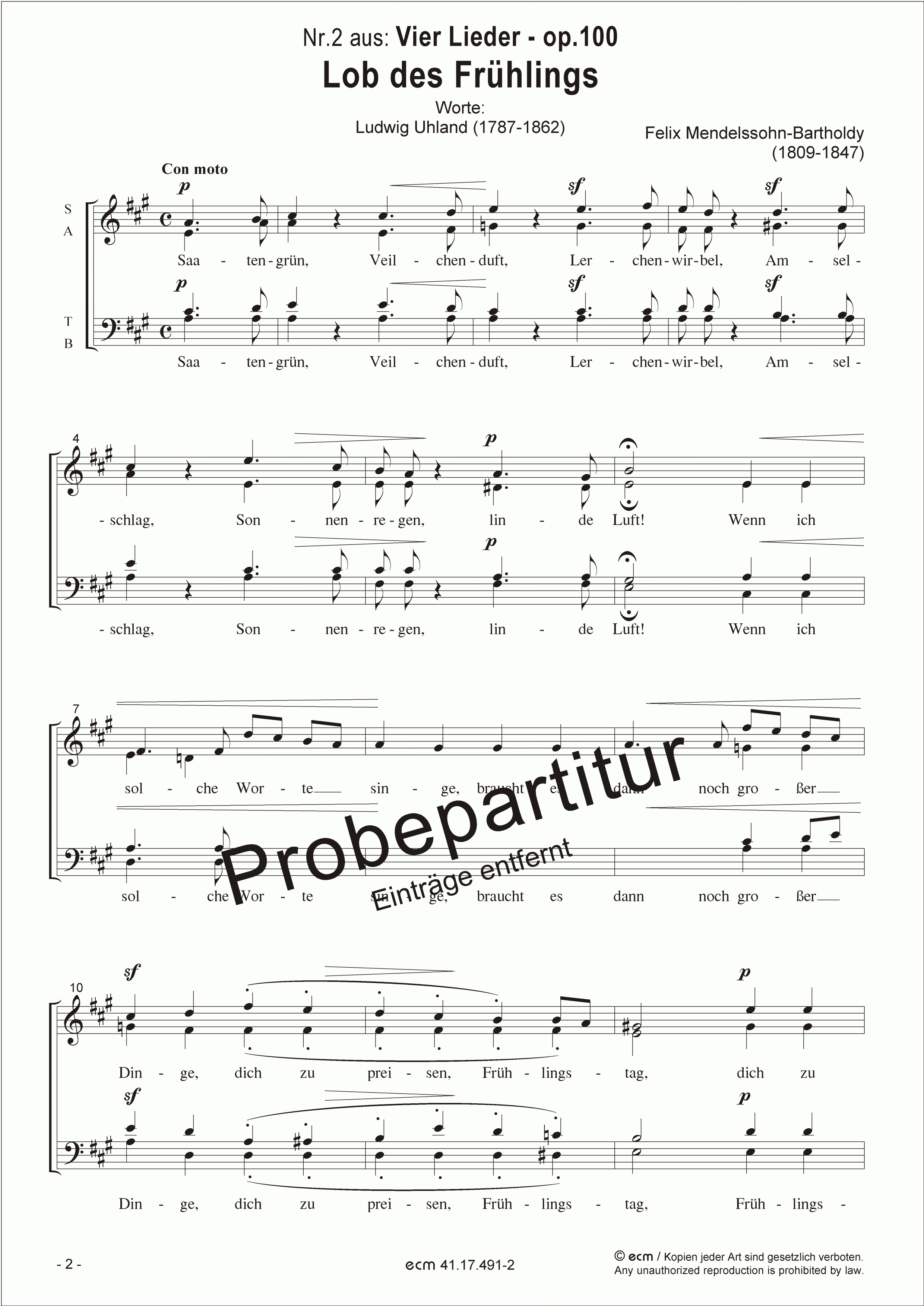 Lob des Frühlings (op.100, No.2)