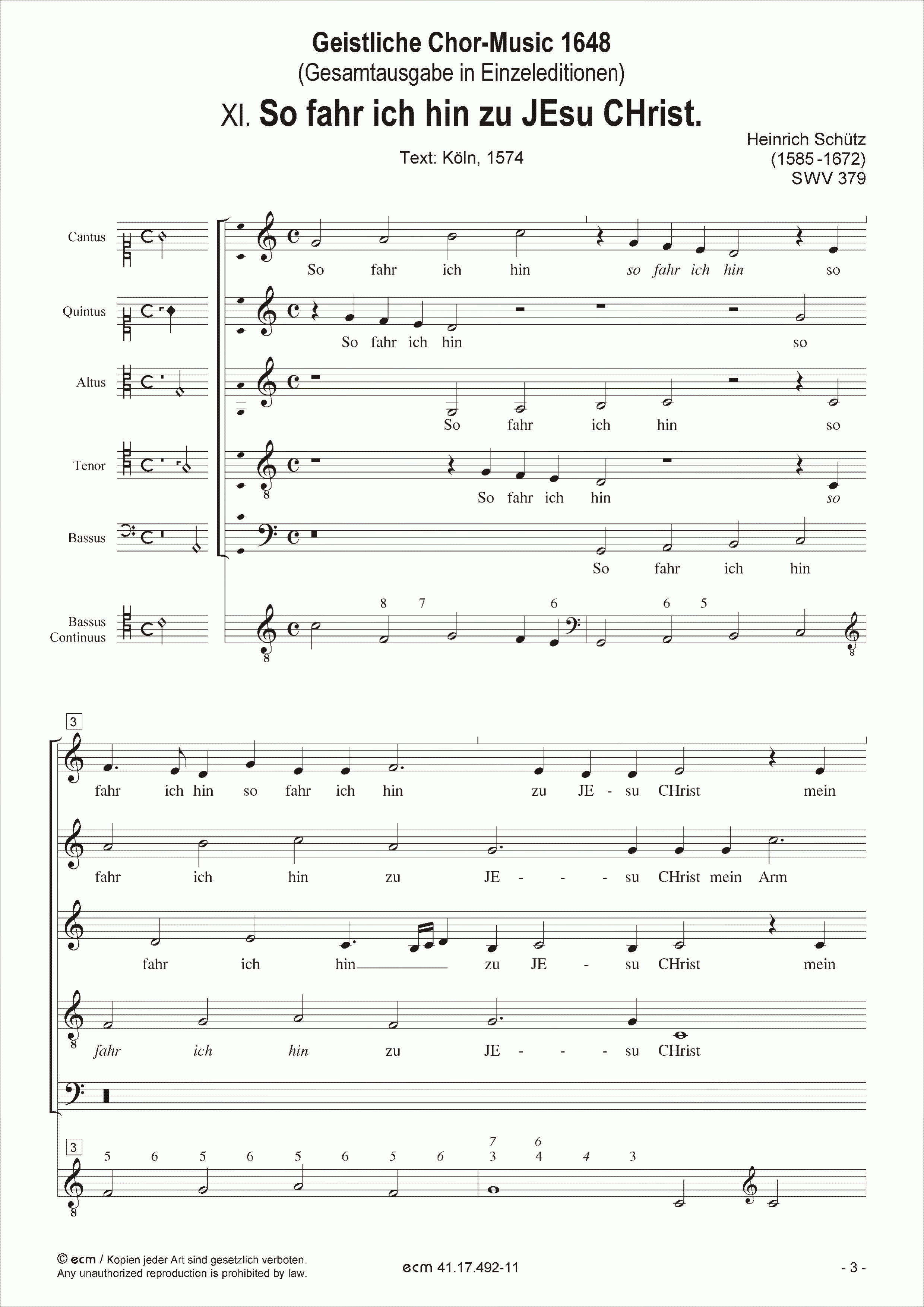 So fahr ich hin zu JEsu CHrist. (SWV 379)