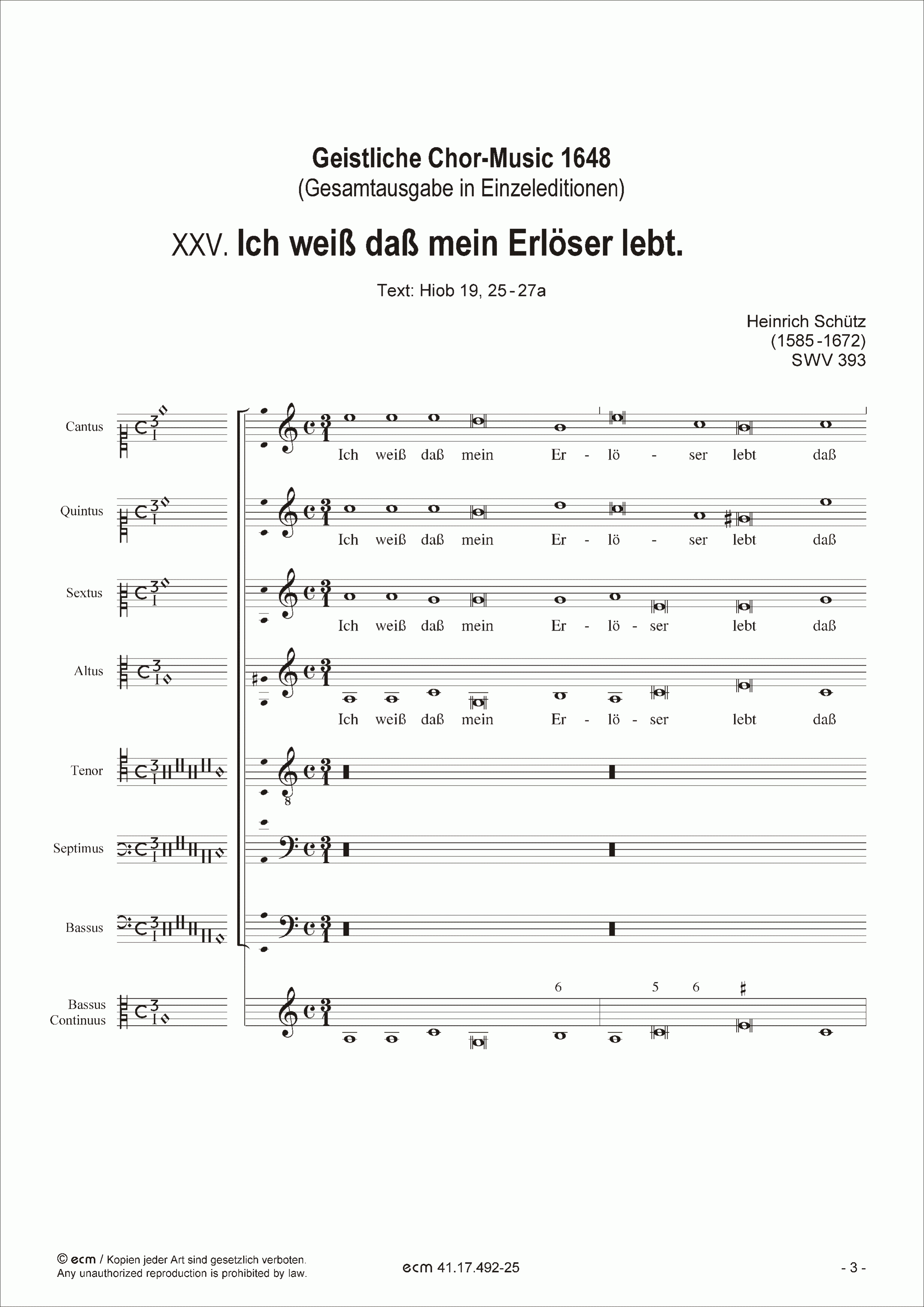 Ich weiß daß mein Erlöser lebt. (SWV 393)