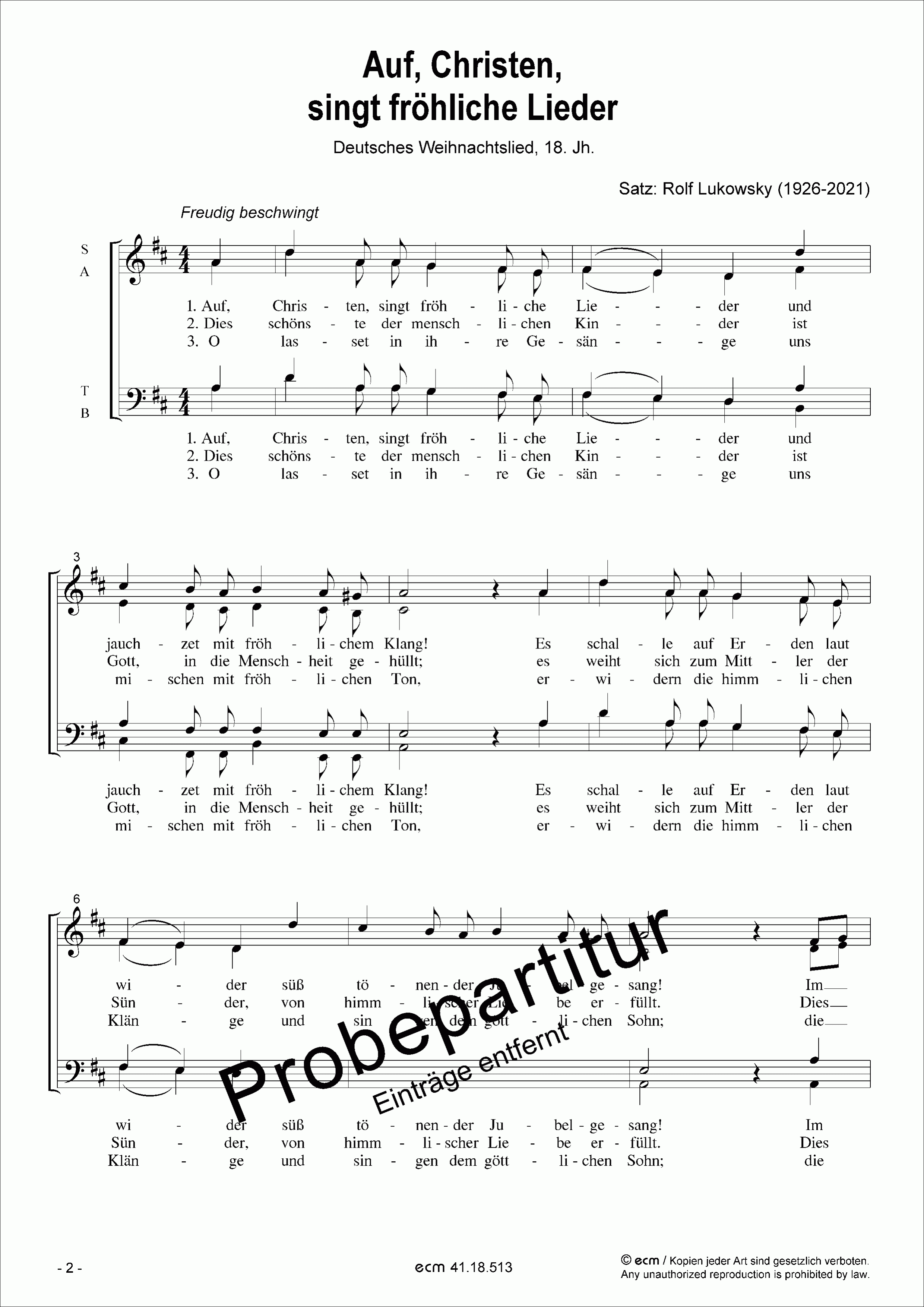 Auf, Christen, singt fröhliche Lieder