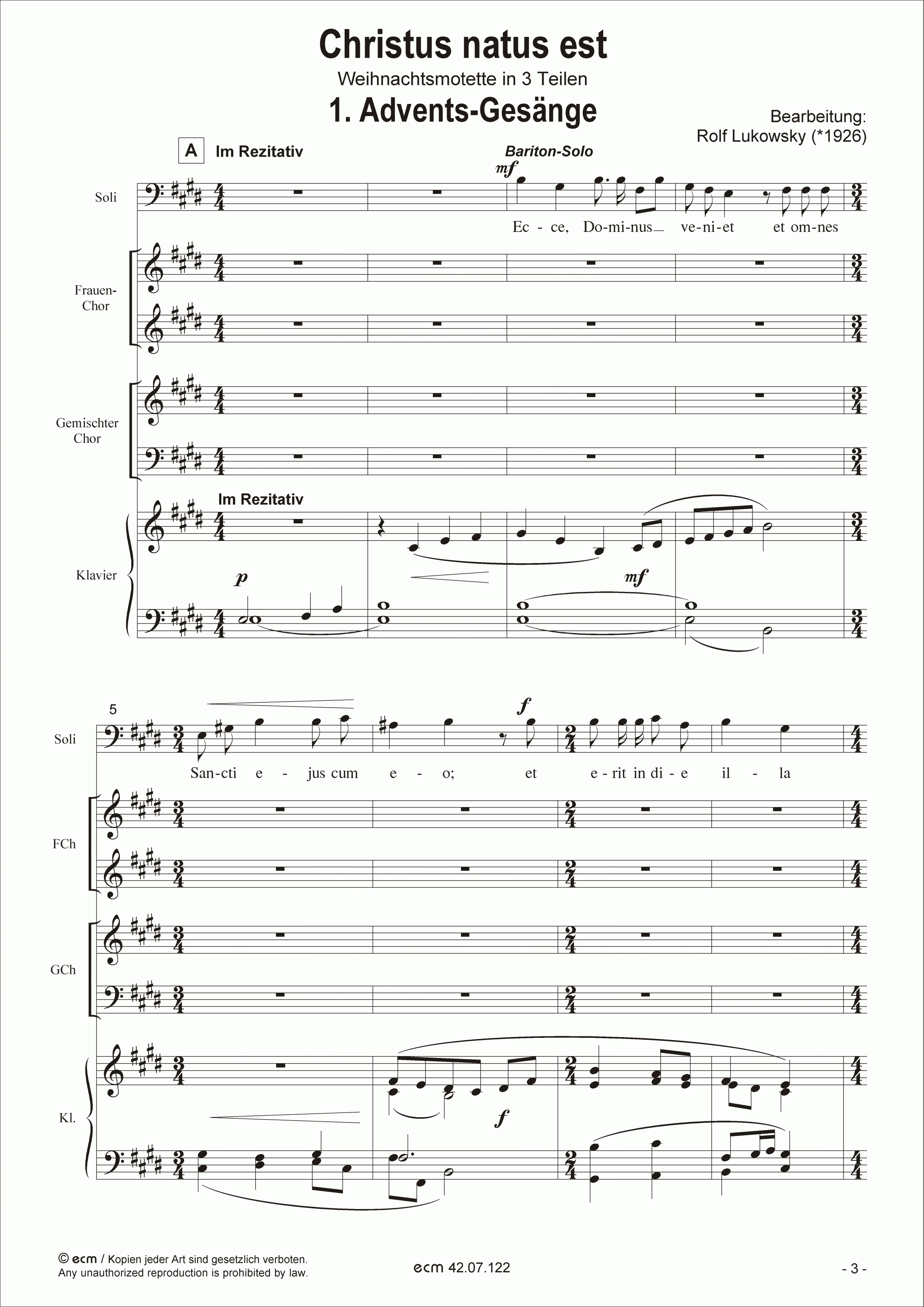 Christus natus est (Piano score)