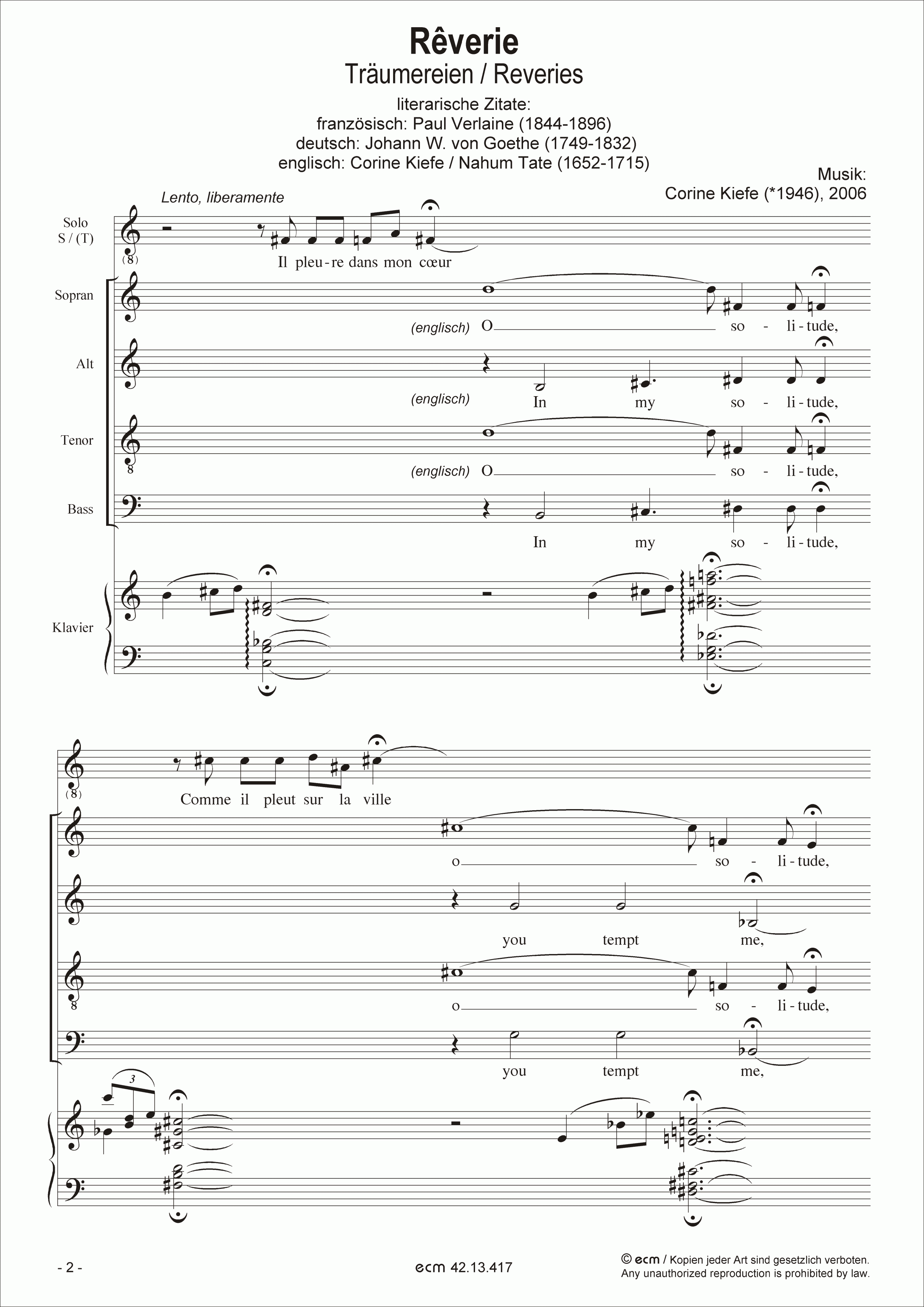 Rêverie (Träumereien / Reveries)